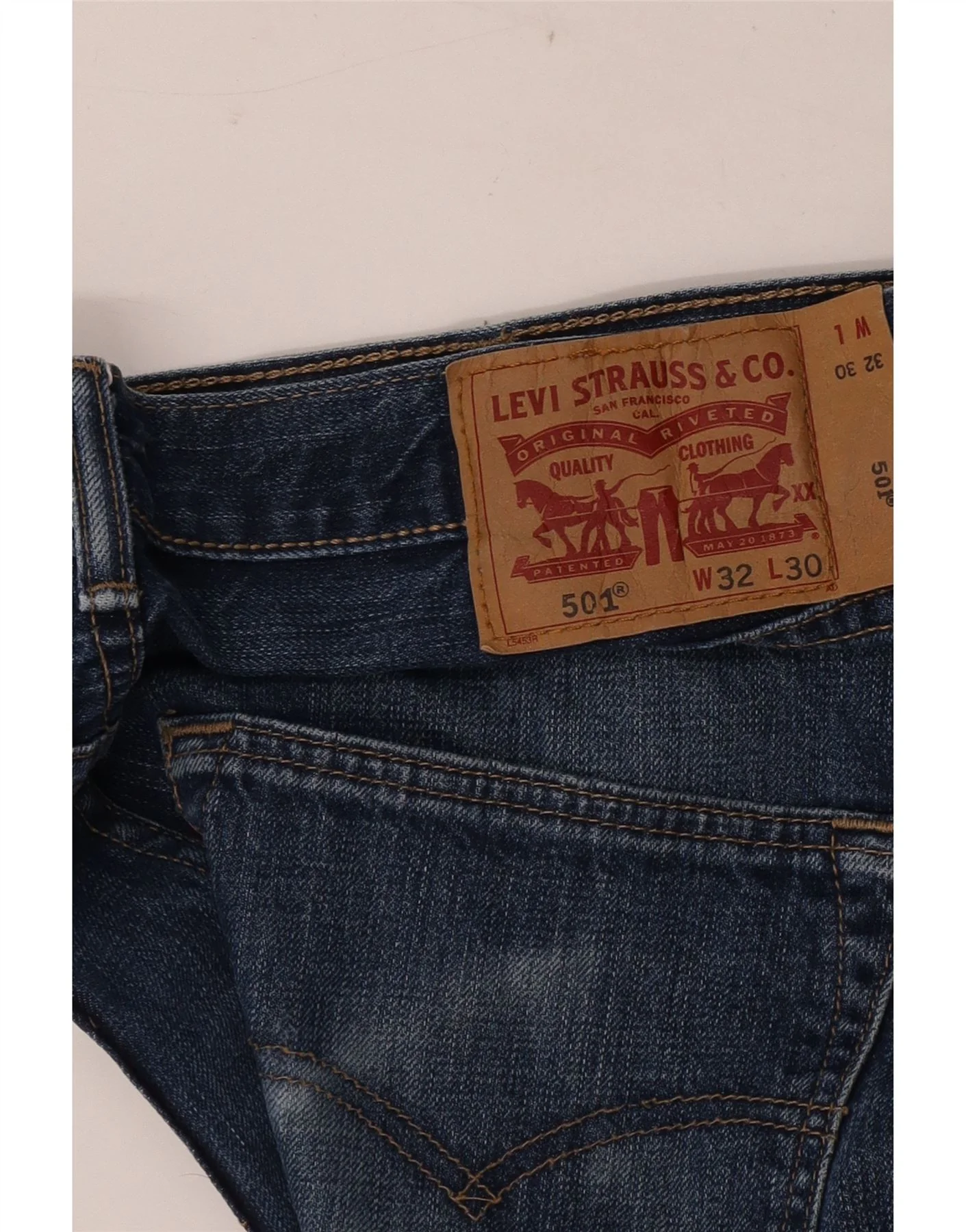 Levi's Mens 501 Straight Jeans W32 L30 Blue - Image 3