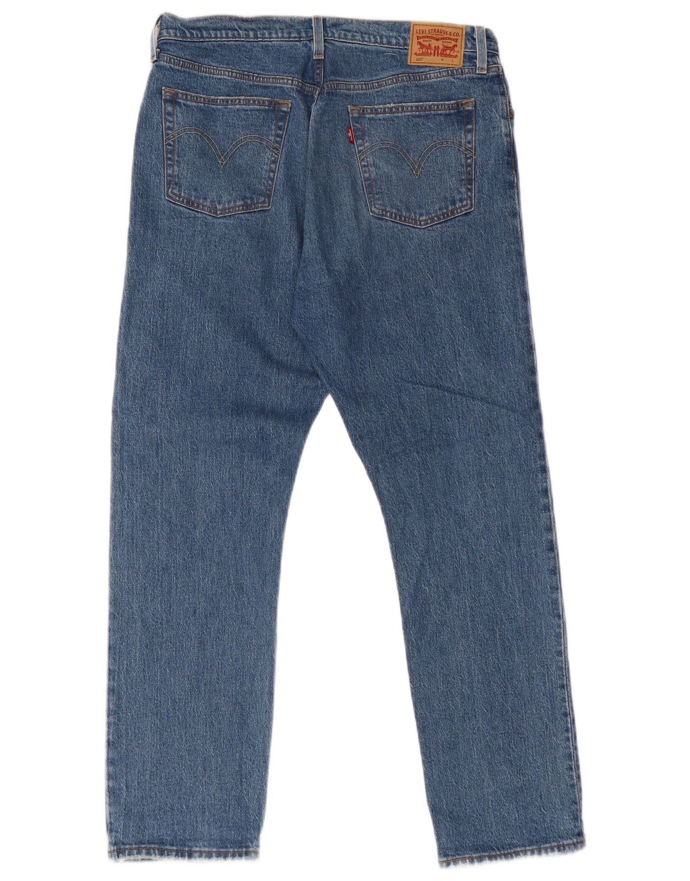 Levi's Mens 501 Straight Jeans W32 L30 Blue Cotton - Image 2