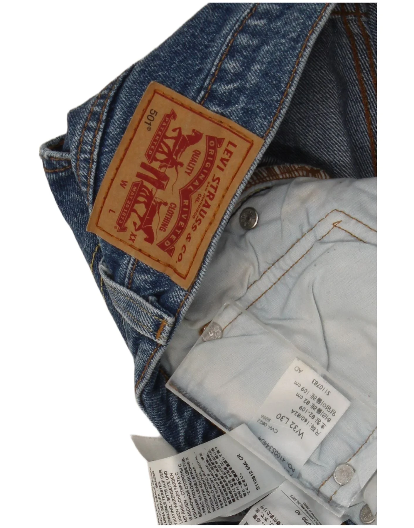Levi's Mens 501 Straight Jeans W32 L30 Blue Cotton - Image 4