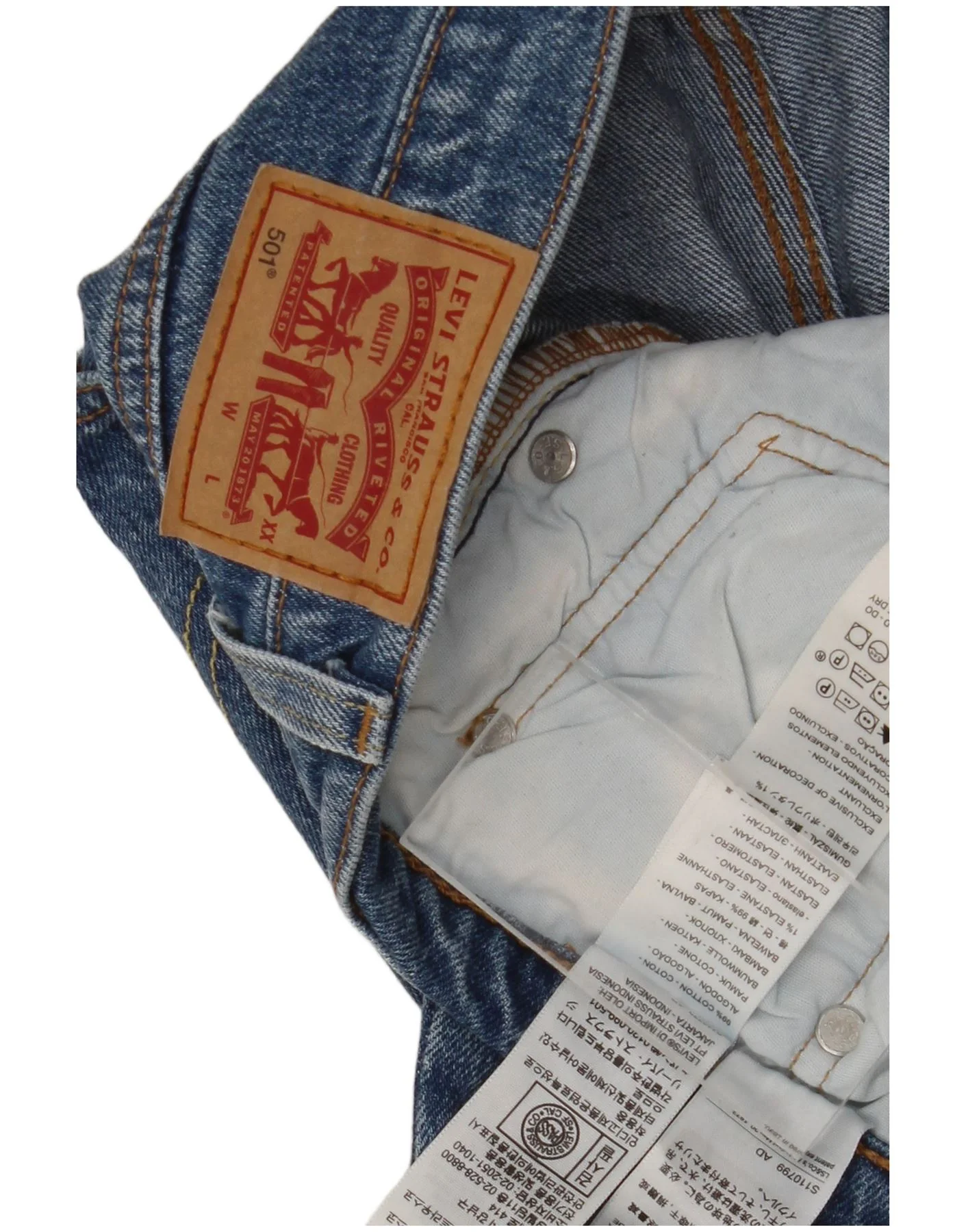 Levi's Mens 501 Straight Jeans W32 L30 Blue Cotton - Image 5