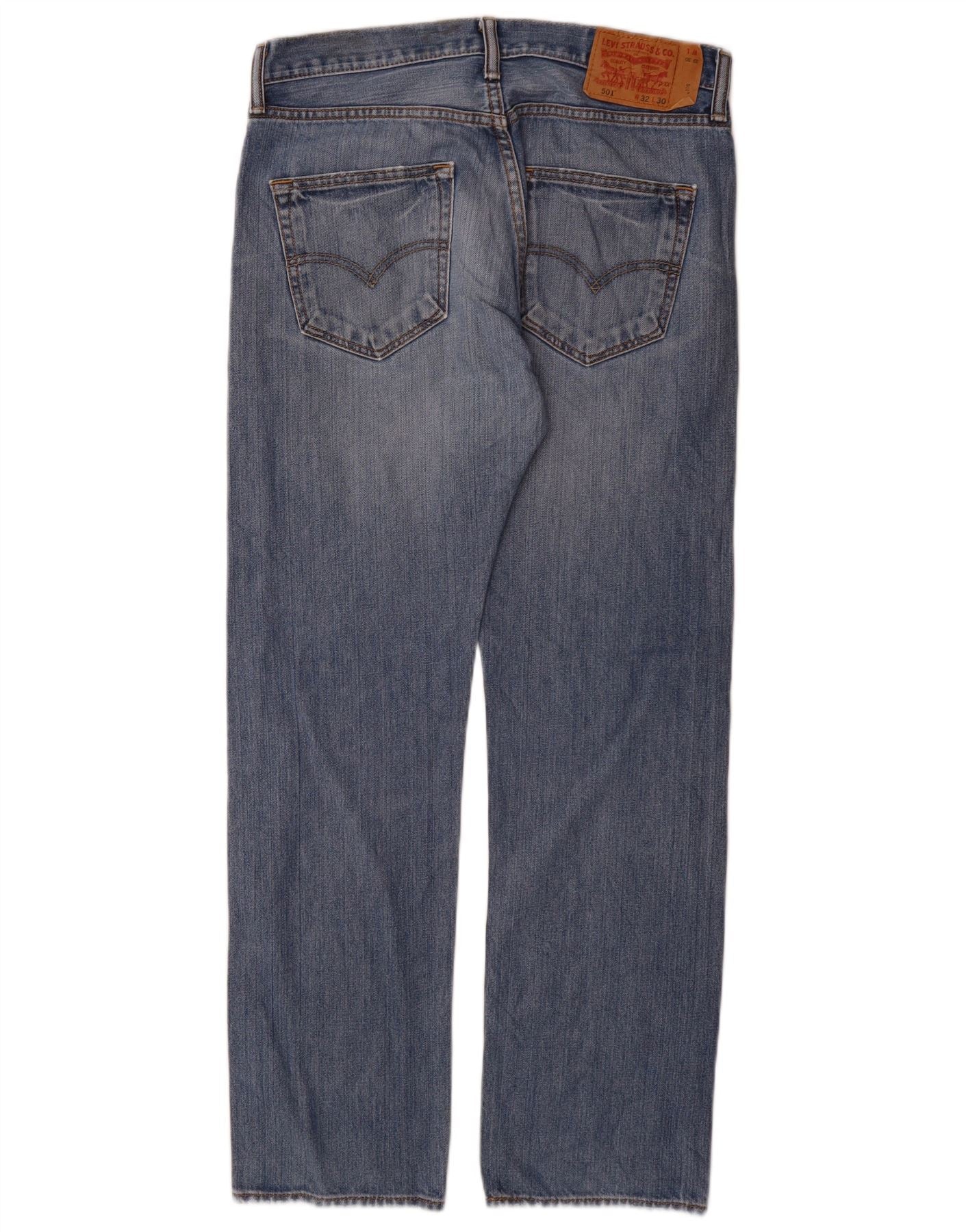 Levi's Mens 501 Straight Jeans W32 L32 Blue Cotton - Image 2