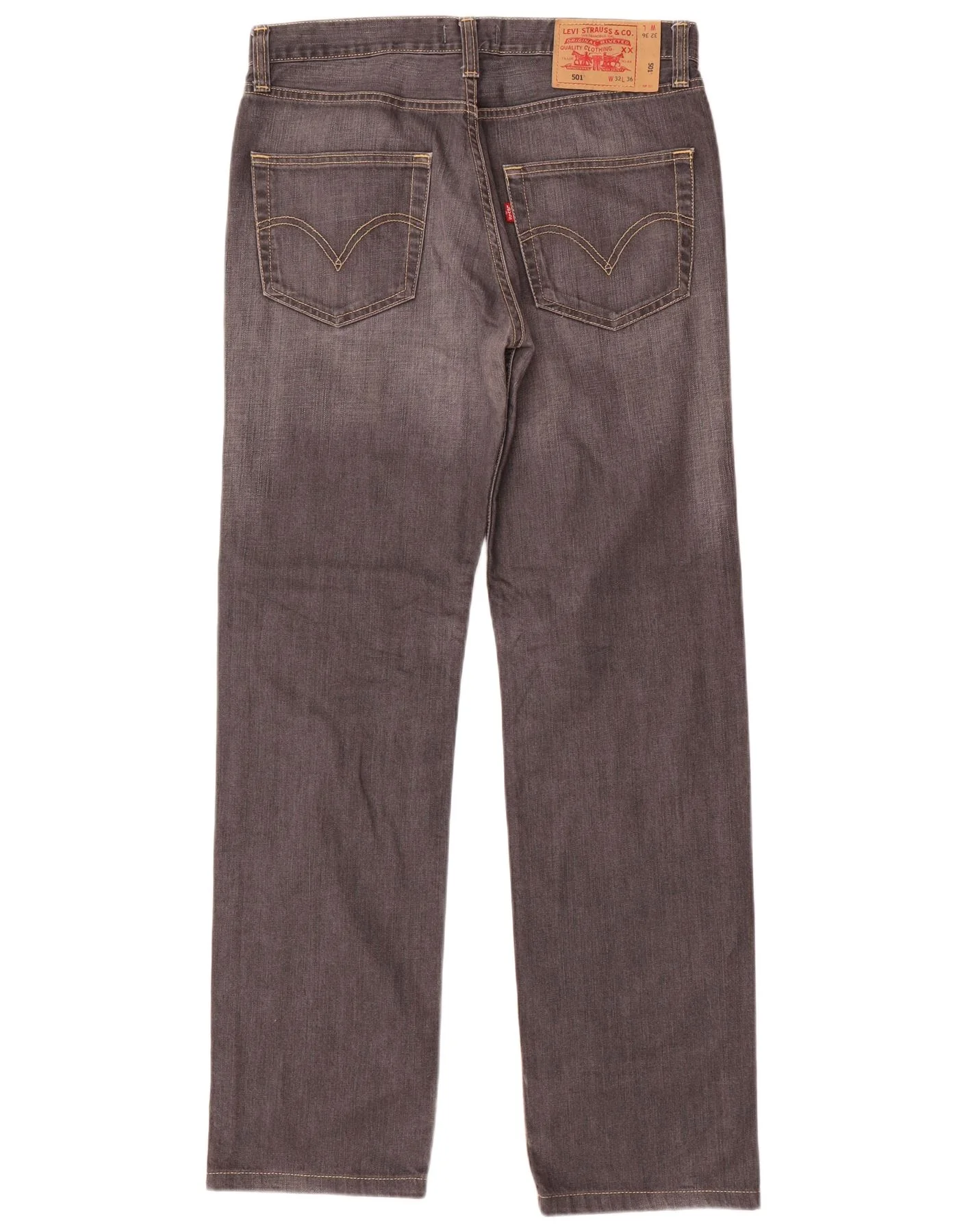 Levi's Mens 501 Straight Jeans W32 L32 Grey Cotton - Image 2