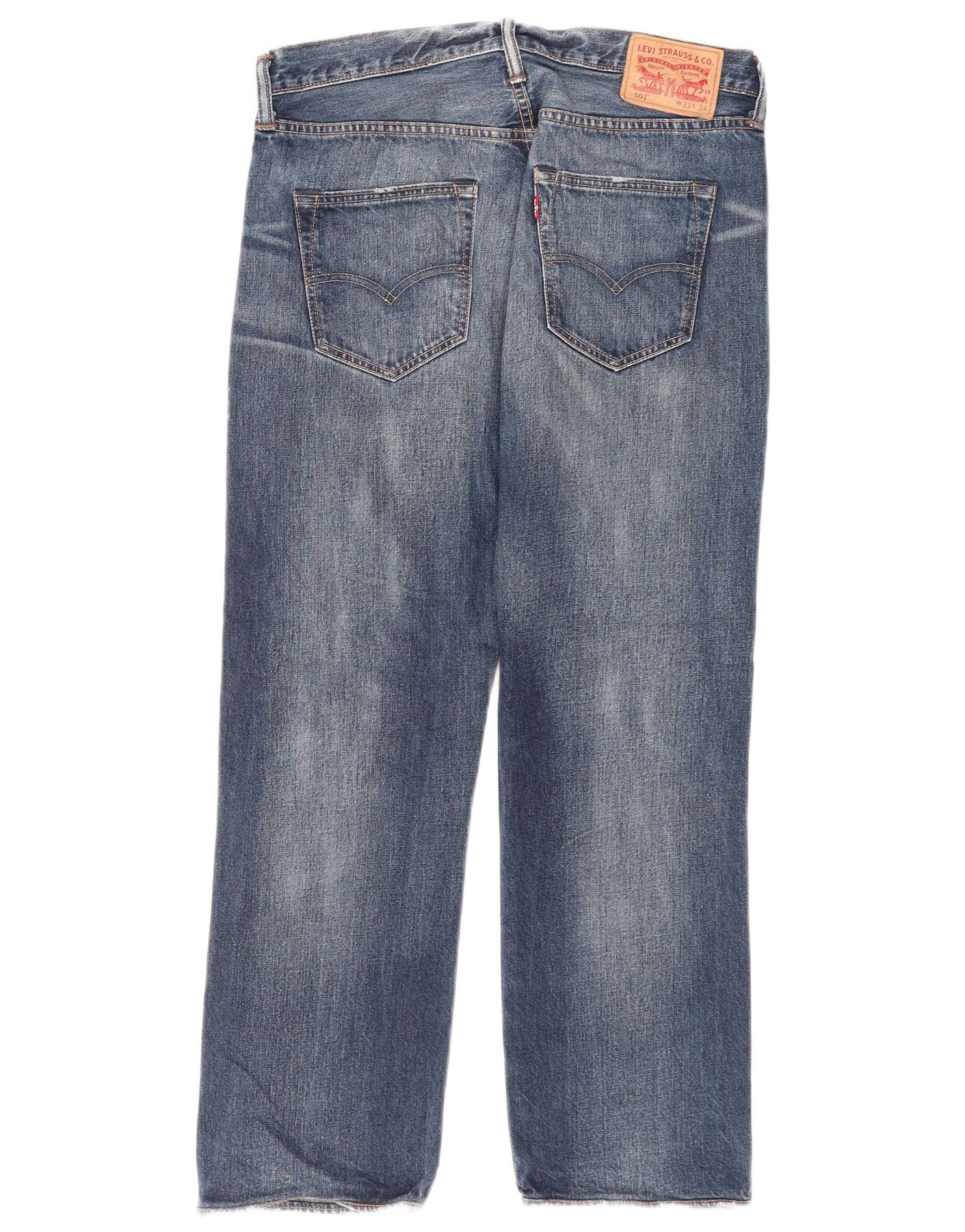 Levi's Mens 501 Straight Jeans W33 L27 Blue Cotton - Image 2