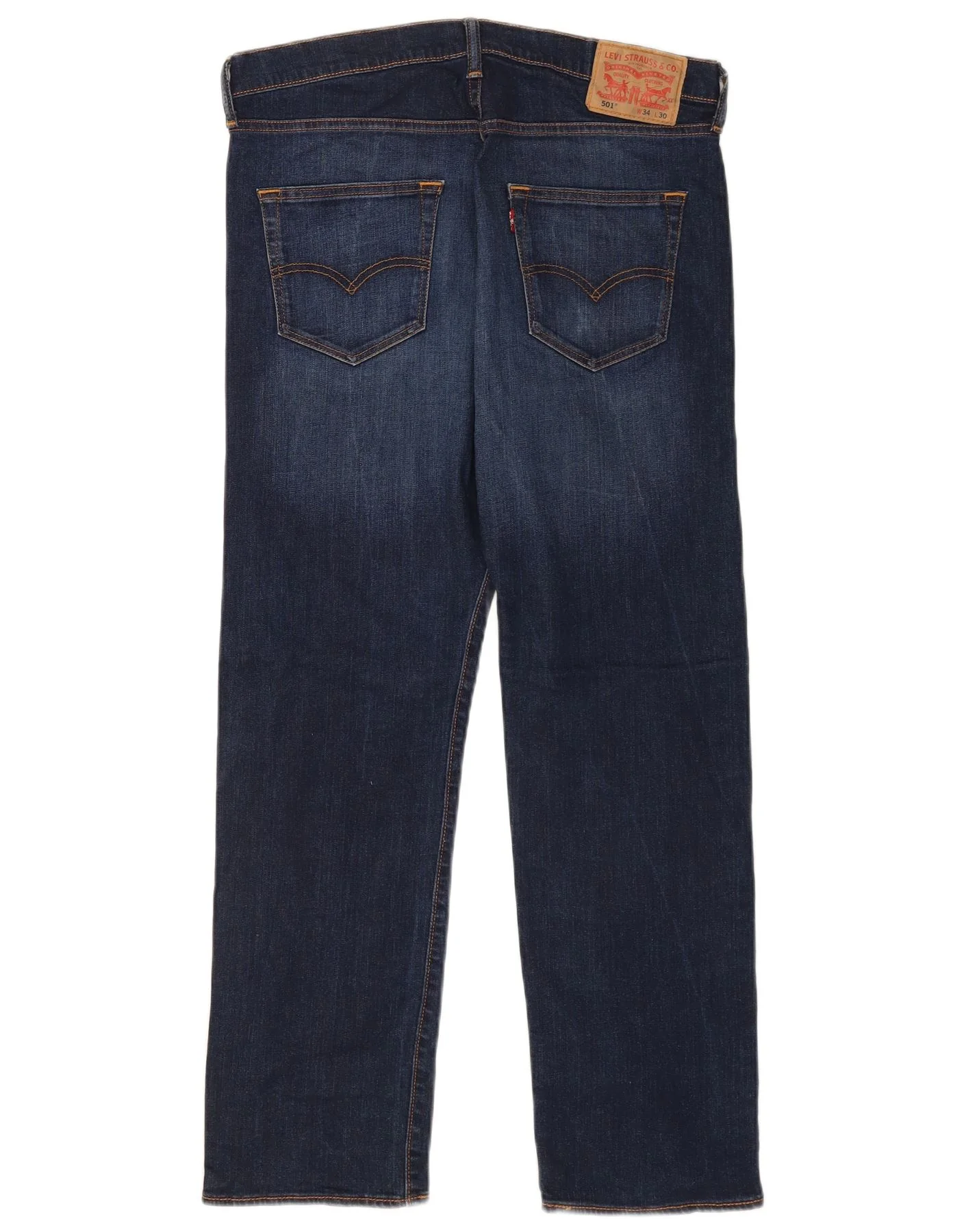 Levi's Mens 501 Straight Jeans W34 L30 Navy Blue - Image 2