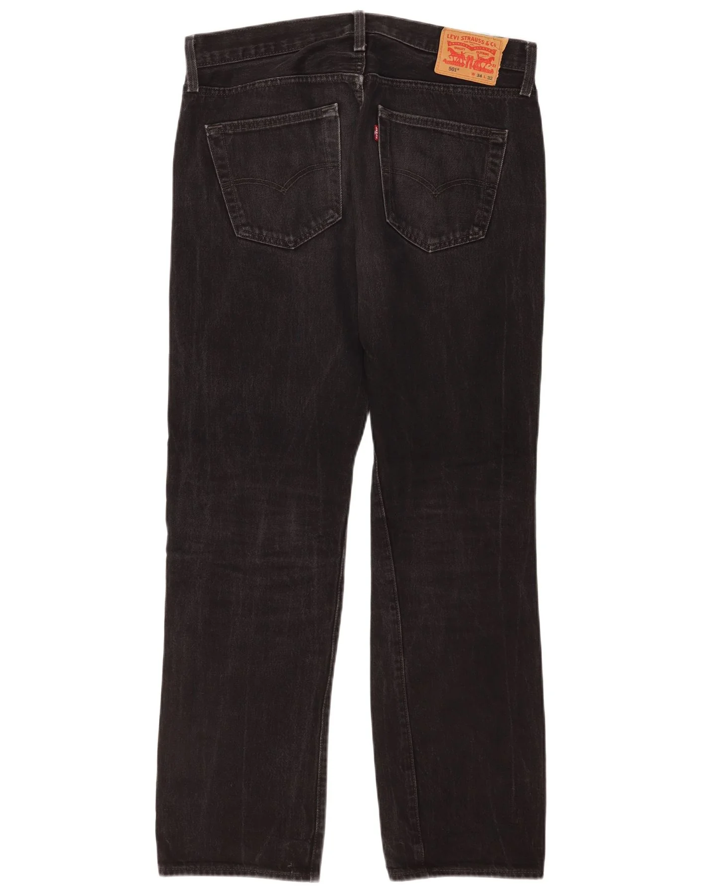 Levi's Mens 501 Straight Jeans W34 L32 Black Cotton - Image 2