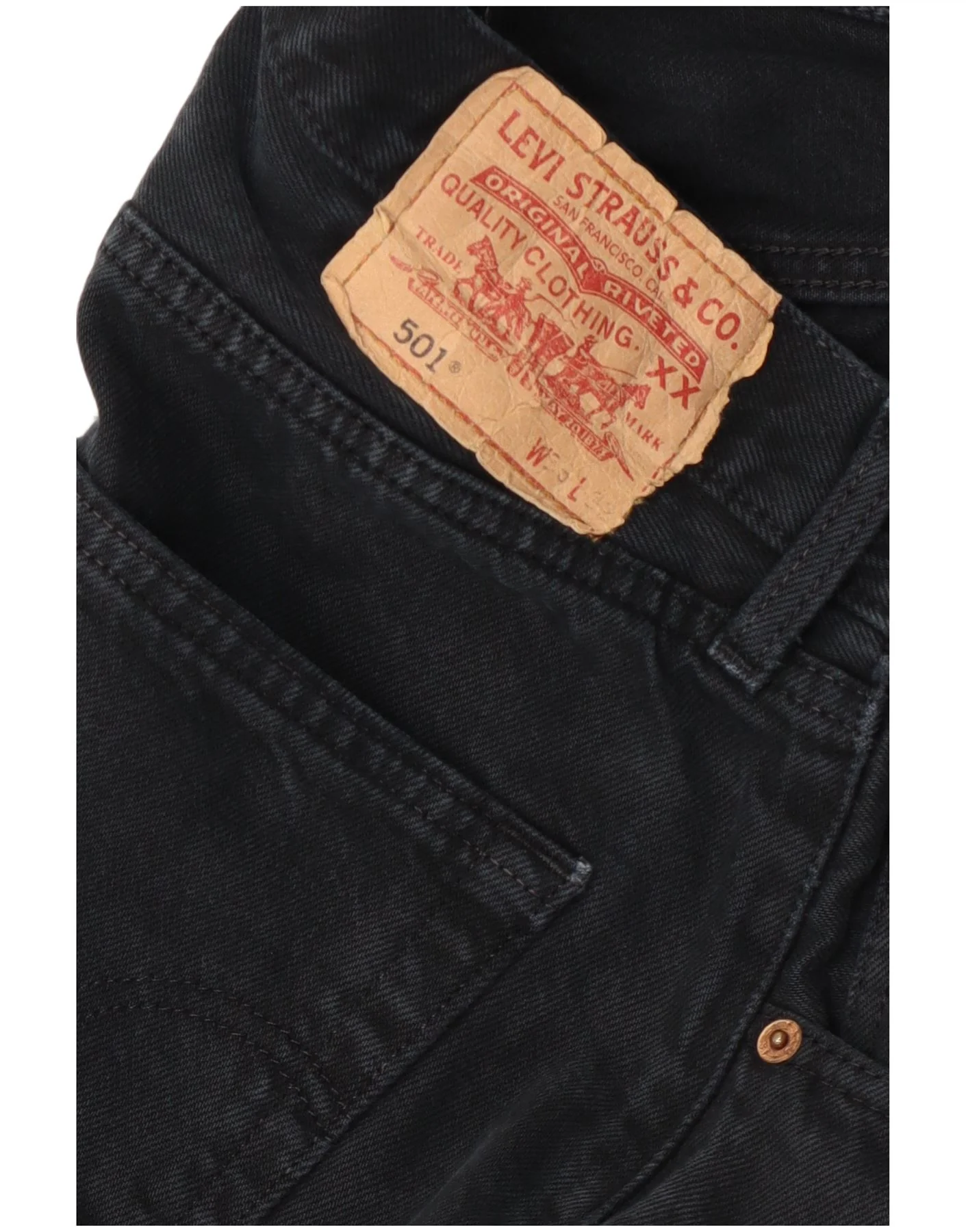 Levi's Mens 501 Straight Jeans W34 L32 Navy Blue - Image 5