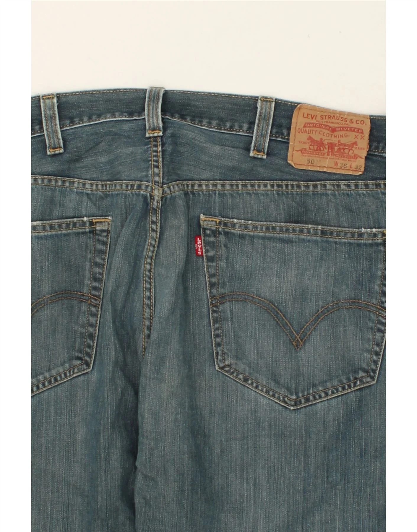 LEVI'S Mens 501 Straight Jeans W38 L26 Blue Cotton - Image 3