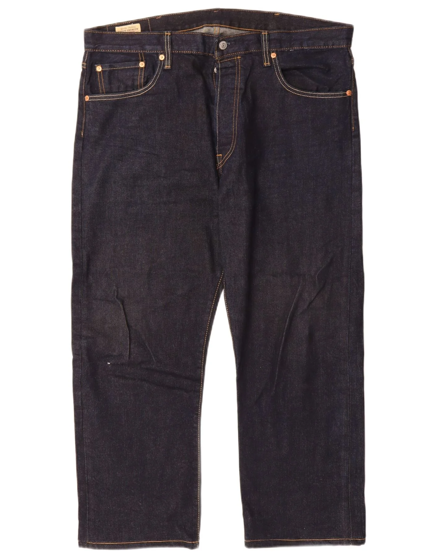 Levi's Mens 501 Straight Jeans W38 L27 Navy Blue Cotton