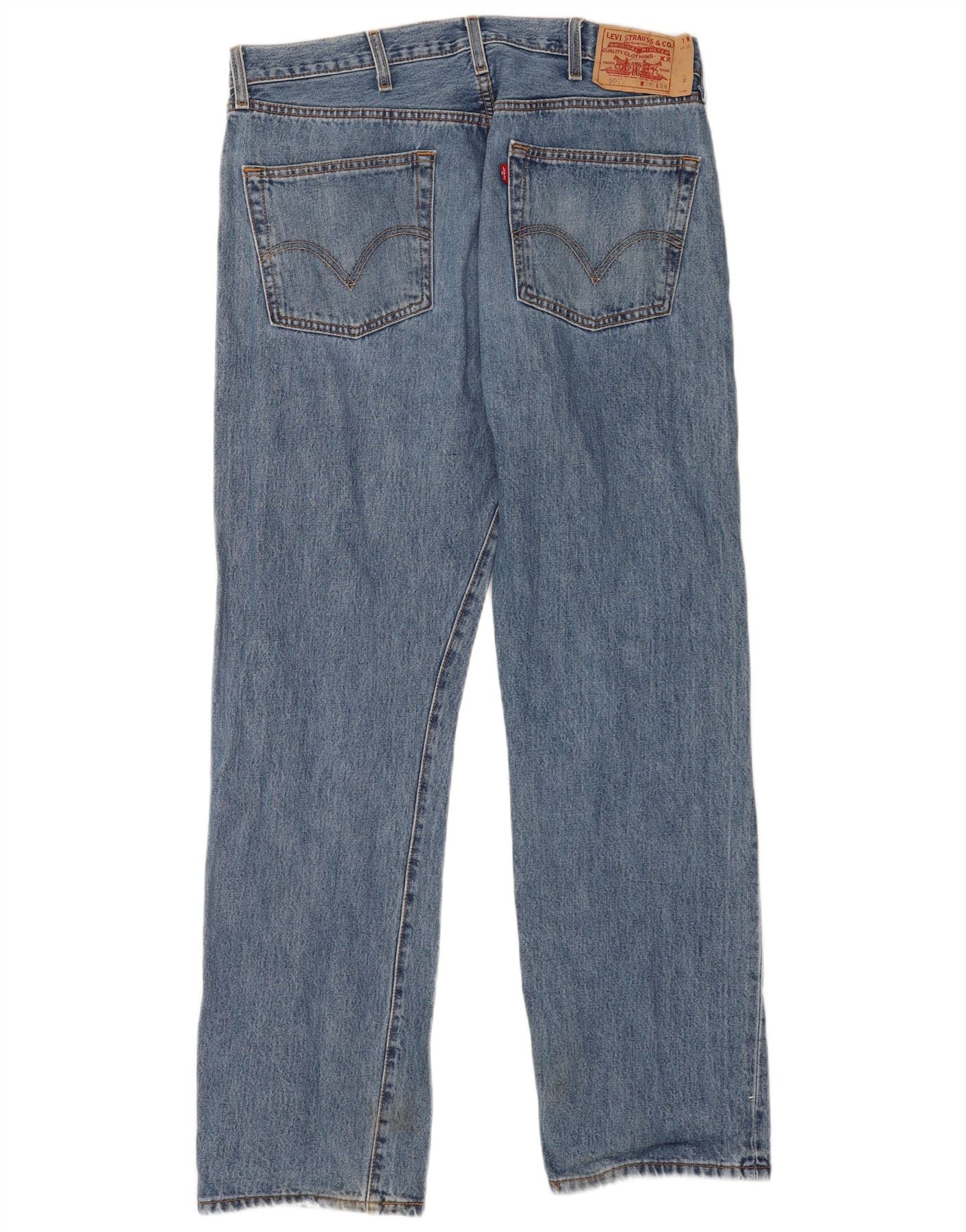 Levi's Mens 501 Straight Jeans W38 L34 Blue Cotton Classic - Image 2