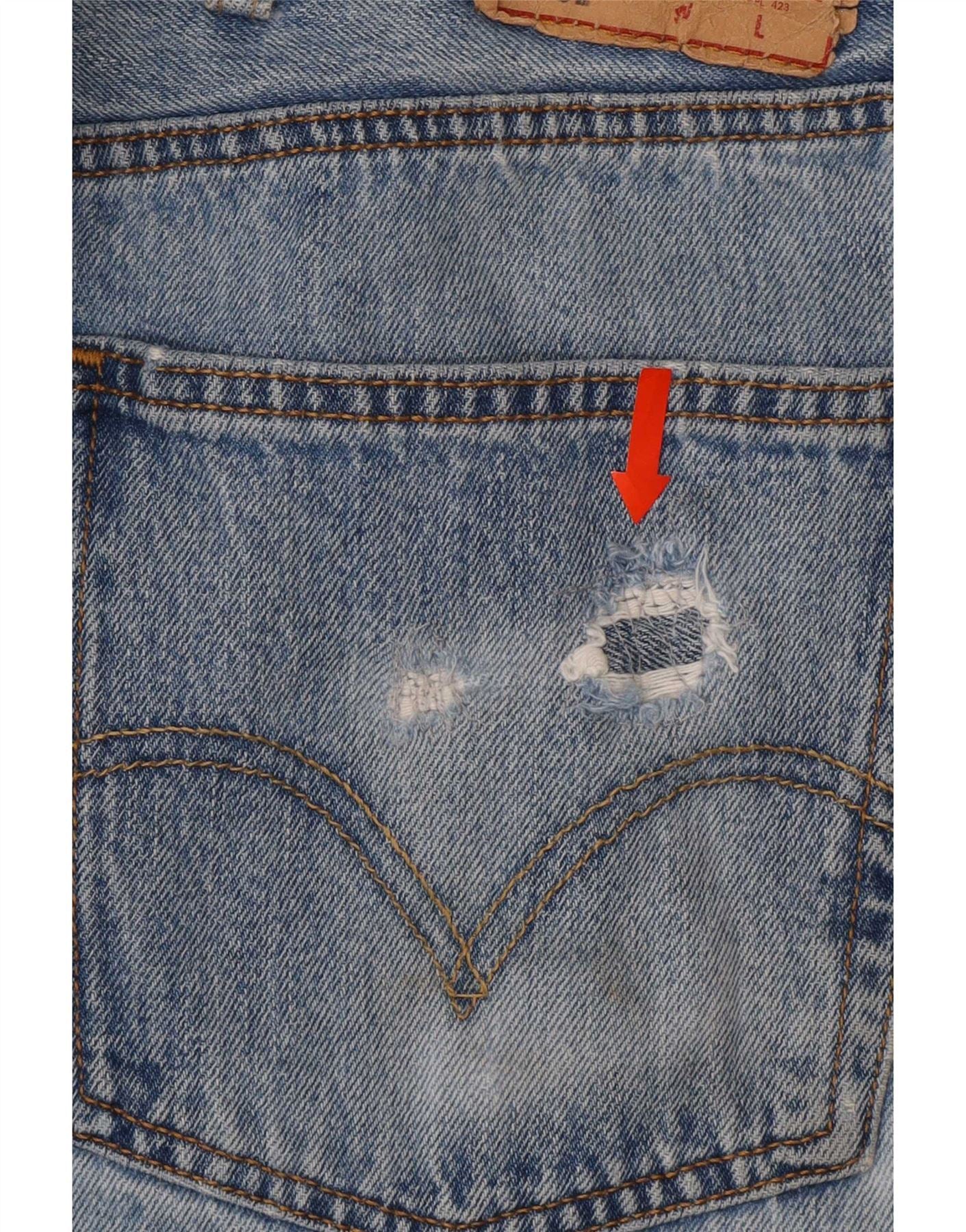 Levi's Mens 501 Straight Jeans W46 L27 Blue Cotton - Image 3