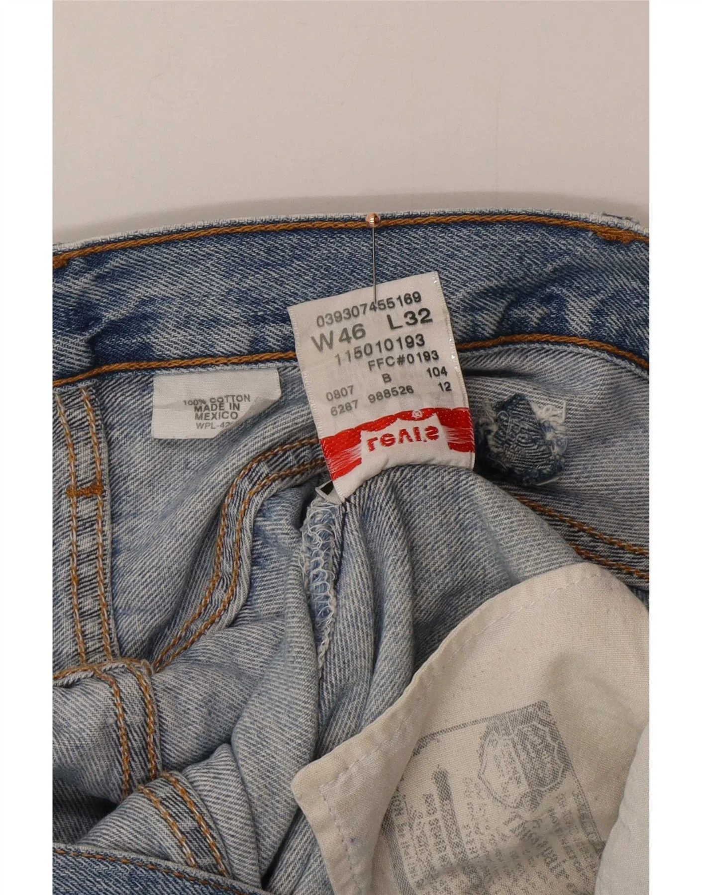 Levi's Mens 501 Straight Jeans W46 L27 Blue Cotton - Image 6