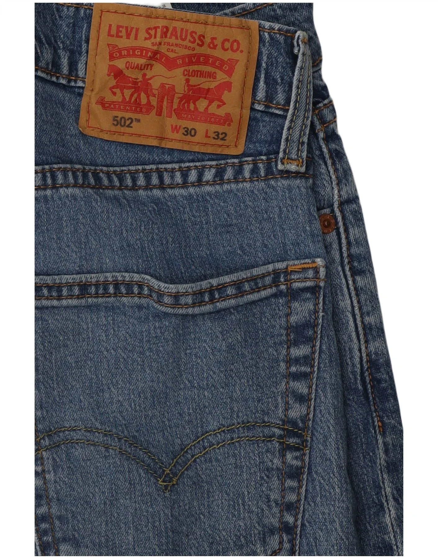 Levi's Mens 502 Tapered Jeans W30 L32 Blue Cotton - Image 3
