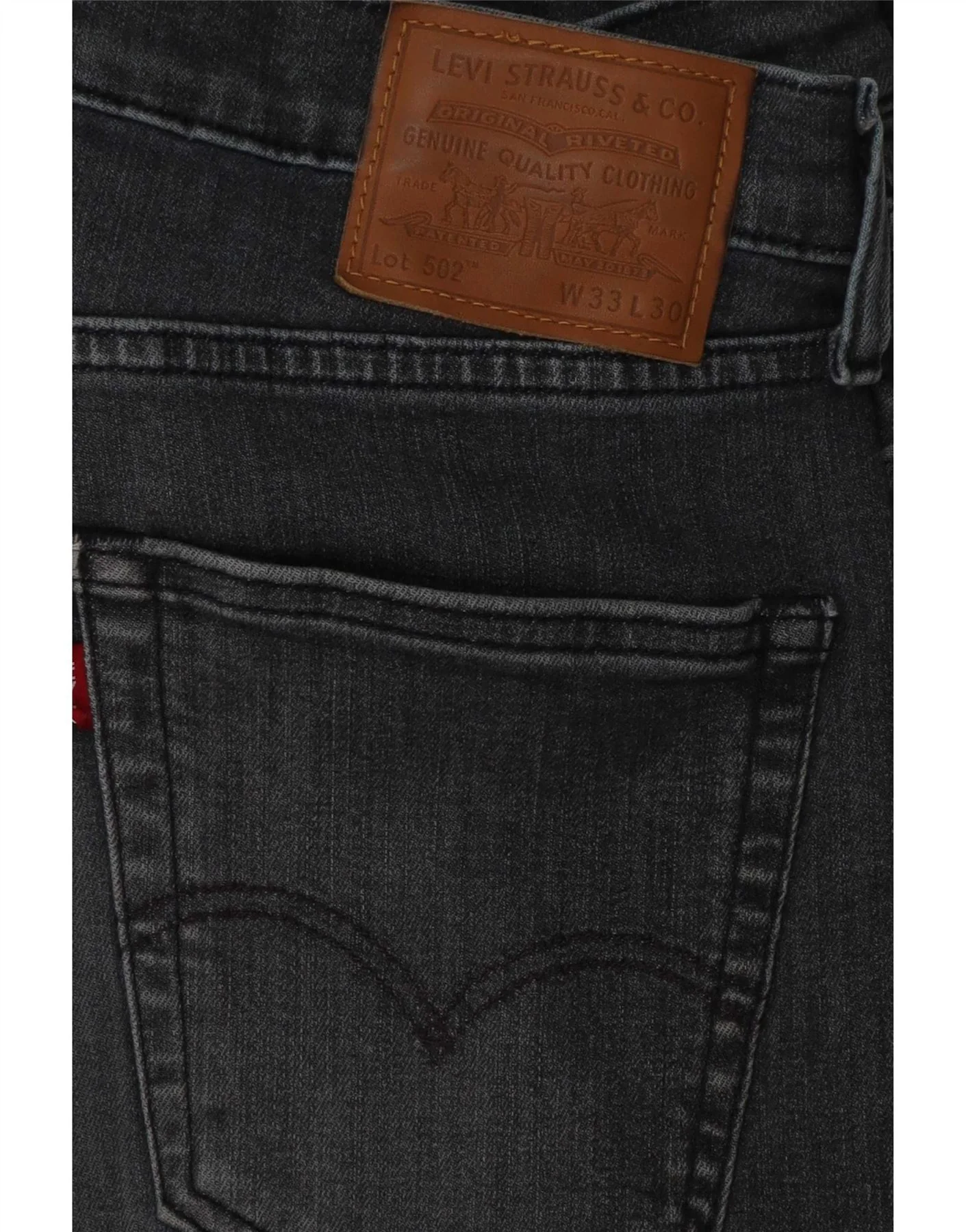 Levi's Mens 502 Tapered Jeans W33 L30 Grey Cotton - Image 3