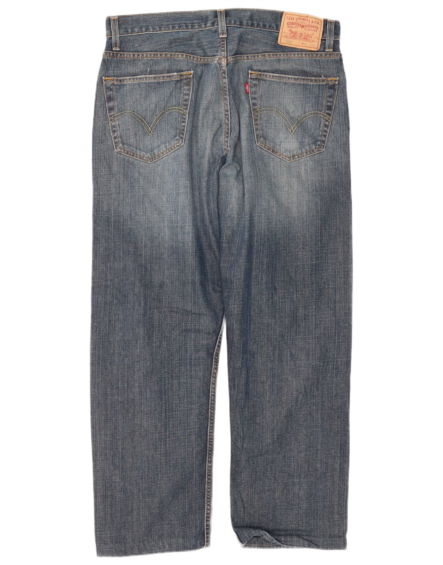 Levi's Mens 505 Regular Fit Straight Jeans W36 L29 Blue Cotton - Image 2