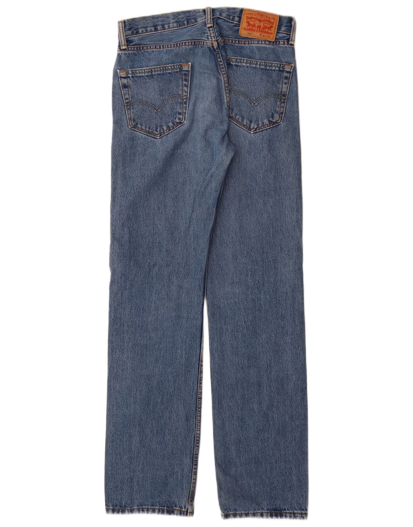 Levi's Mens 505 Straight Jeans W30 L34 Blue Cotton - Image 2