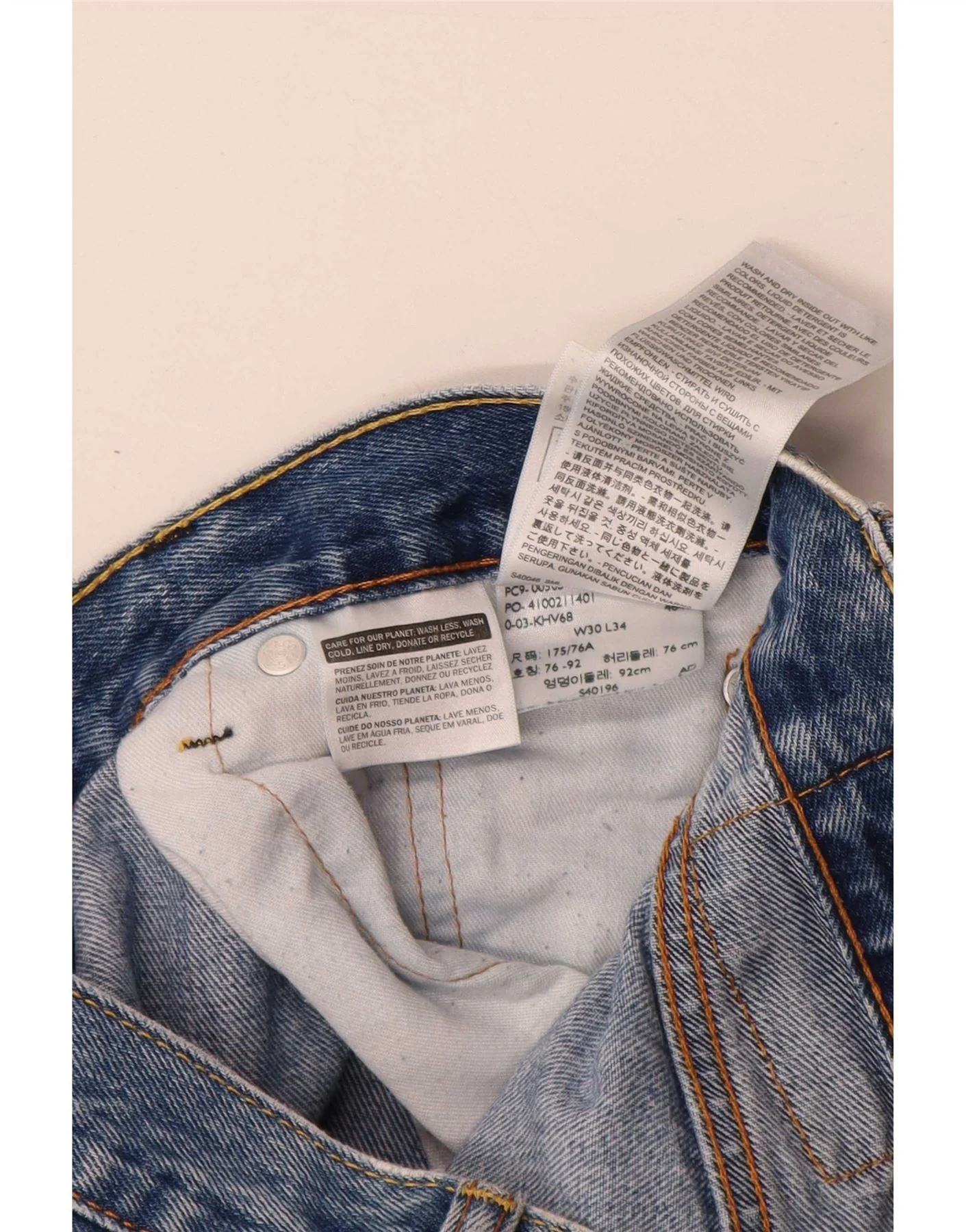 Levi's Mens 505 Straight Jeans W30 L34 Blue Cotton - Image 3