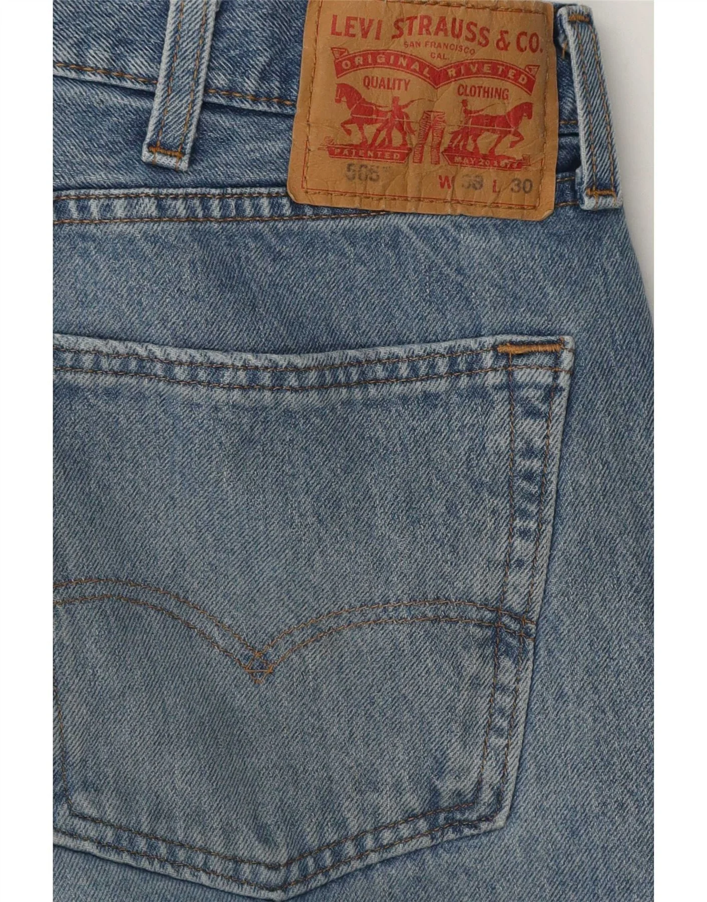Levi's Mens 505 Straight Jeans W38 L30 Blue Cotton - Image 3