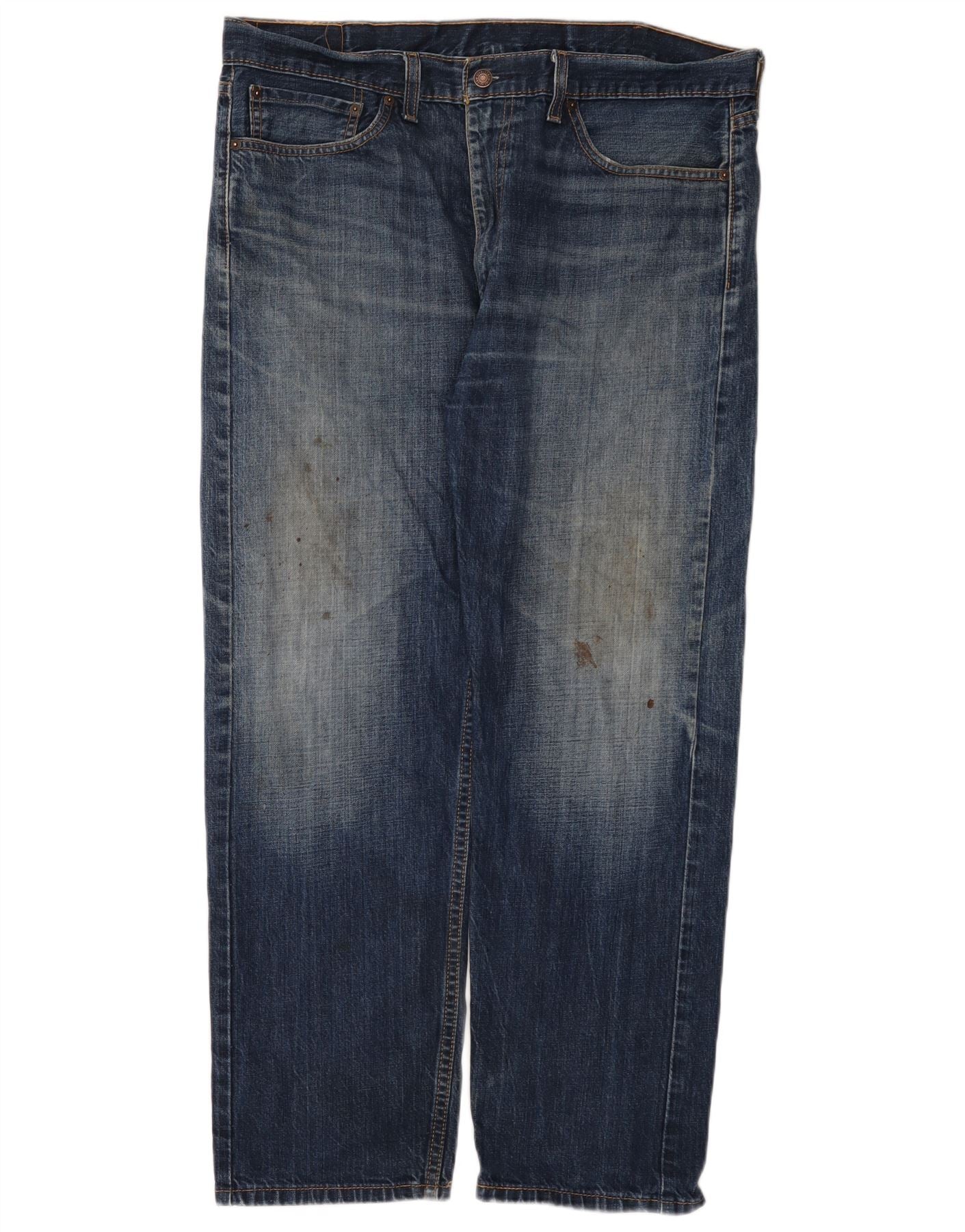 Levi's Mens 505 Straight Jeans W38 L30 Blue Cotton