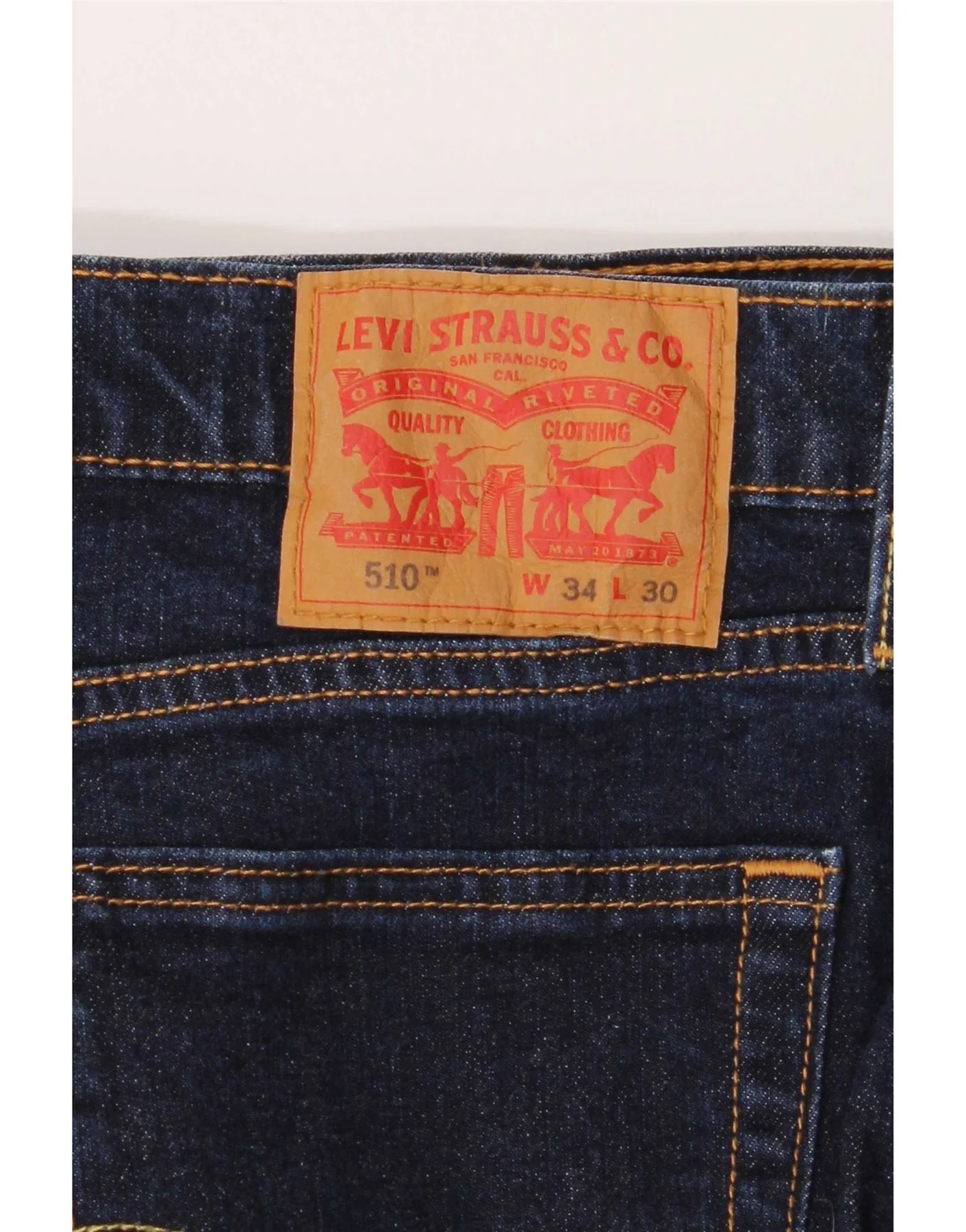 Levi's Mens 510 Skinny Jeans W34 L30 Navy Blue Cotton Classic - Image 4