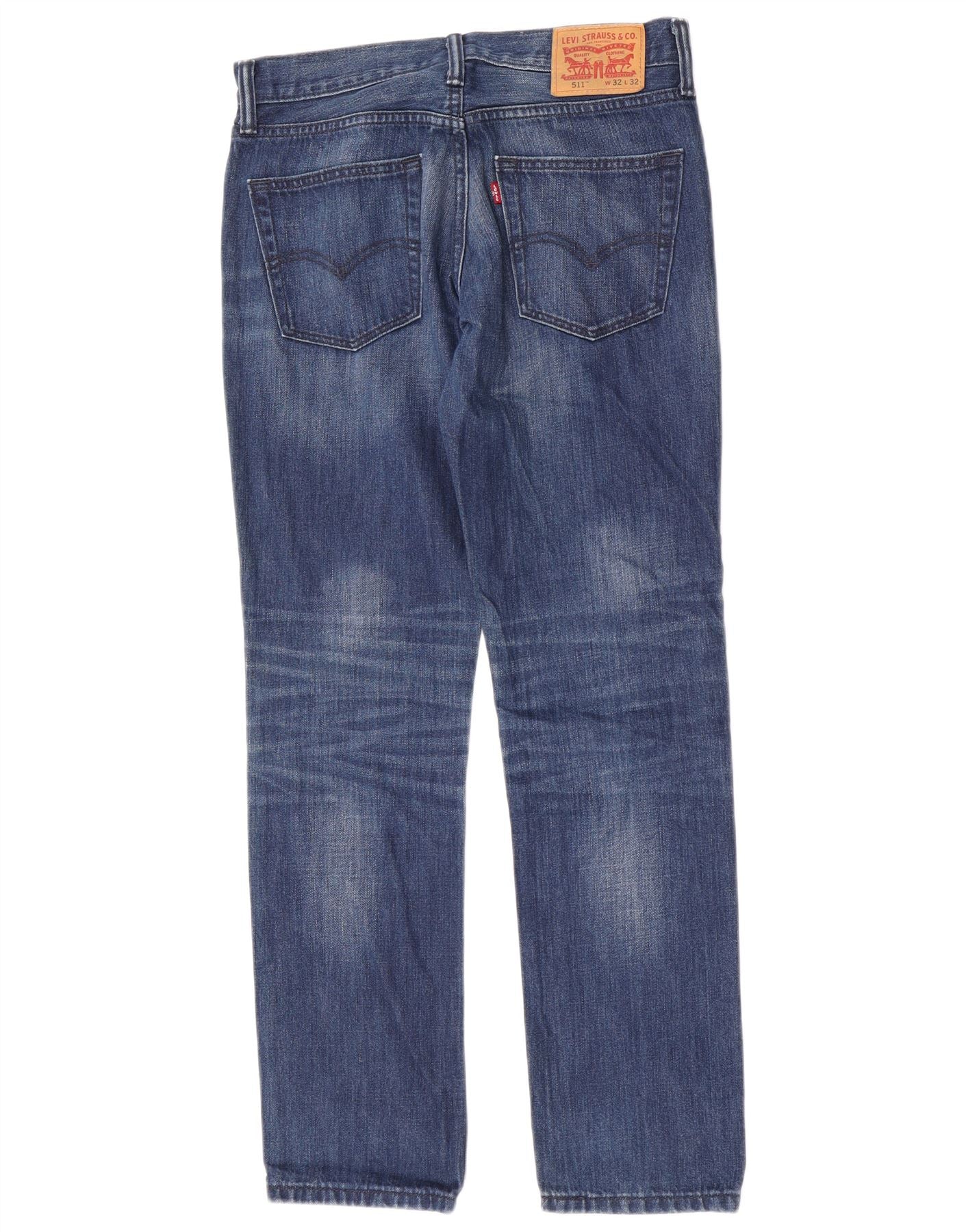 Levi's Mens 511 Distressed Slim Tapered Jeans W32 L32 Blue Cotton - Image 2