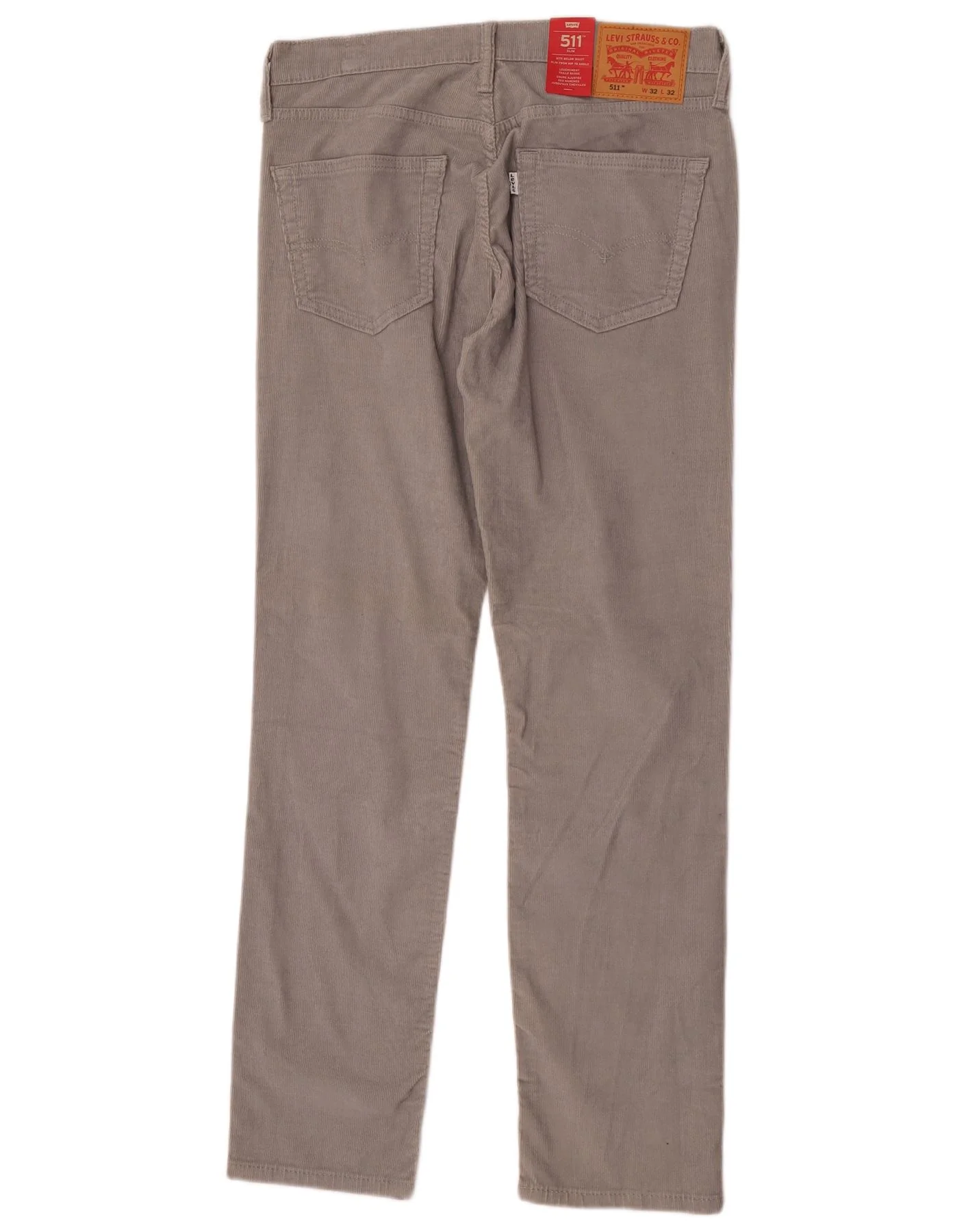 Levi's Mens 511 Slim Corduroy Trousers W32 L32 Grey Cotton - Image 2