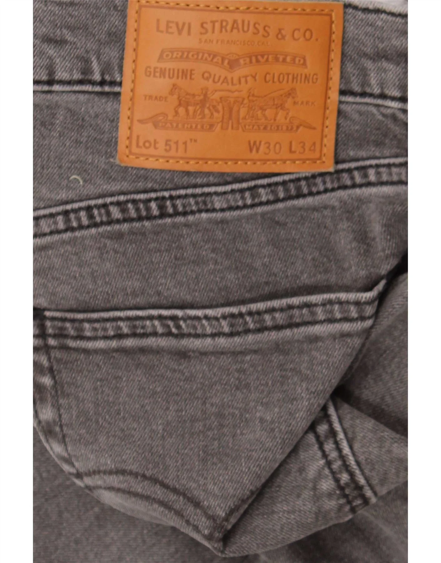 Levi's Mens 511 Slim Jeans W30 L30 Grey Cotton - Image 4