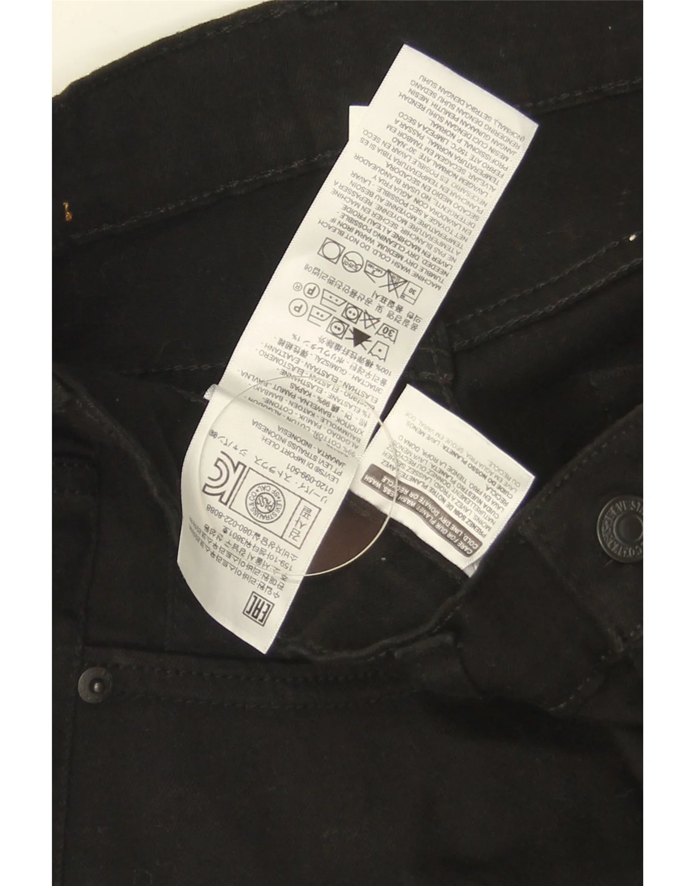 Levi's Mens 511 Slim Jeans W30 L32 Black Cotton - Image 3