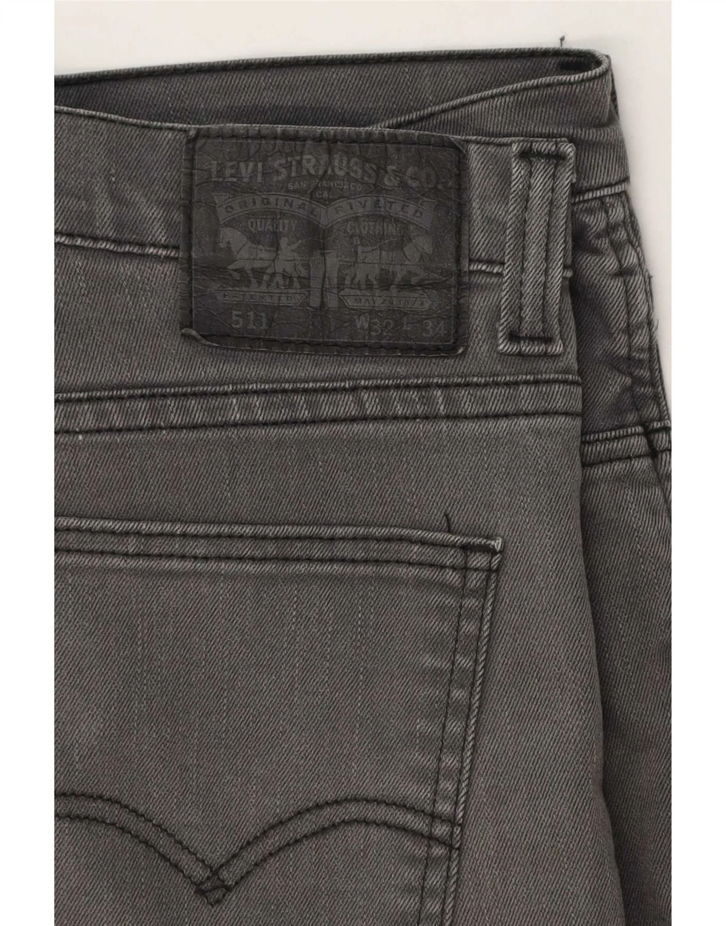 Levi's Mens 511 Slim Jeans W32 L31 Grey Cotton - Image 4