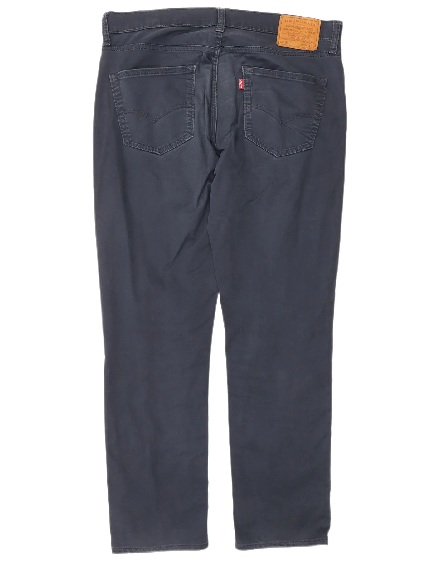 Levi's Mens 511 Straight Casual Trousers W34 L30 Navy Blue Cotton - Image 2