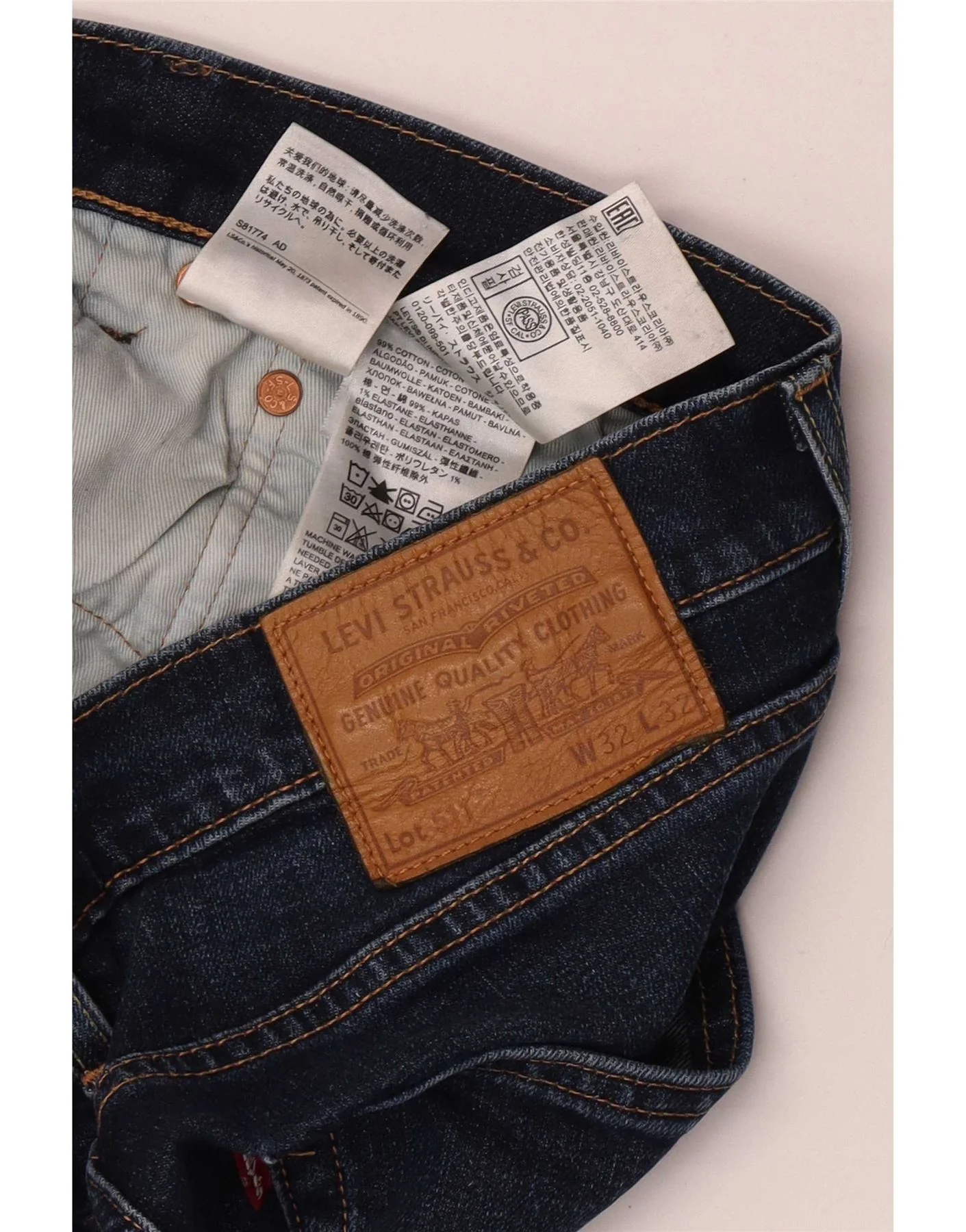 Levi's Mens 511 Tapered Slim Jeans W32 L29 Blue Cotton - Image 3