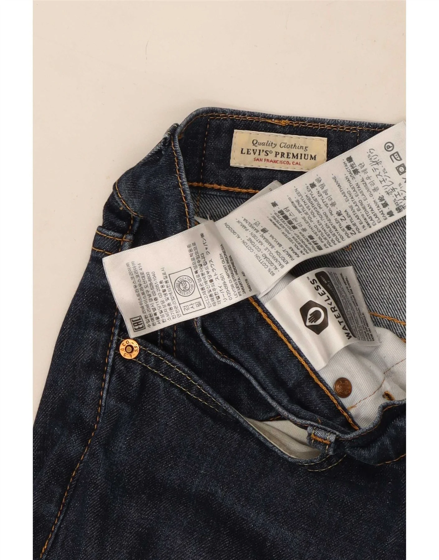 Levi's Mens 512 Slim Tapered Jeans W32 L30 Navy Blue Cotton - Image 3