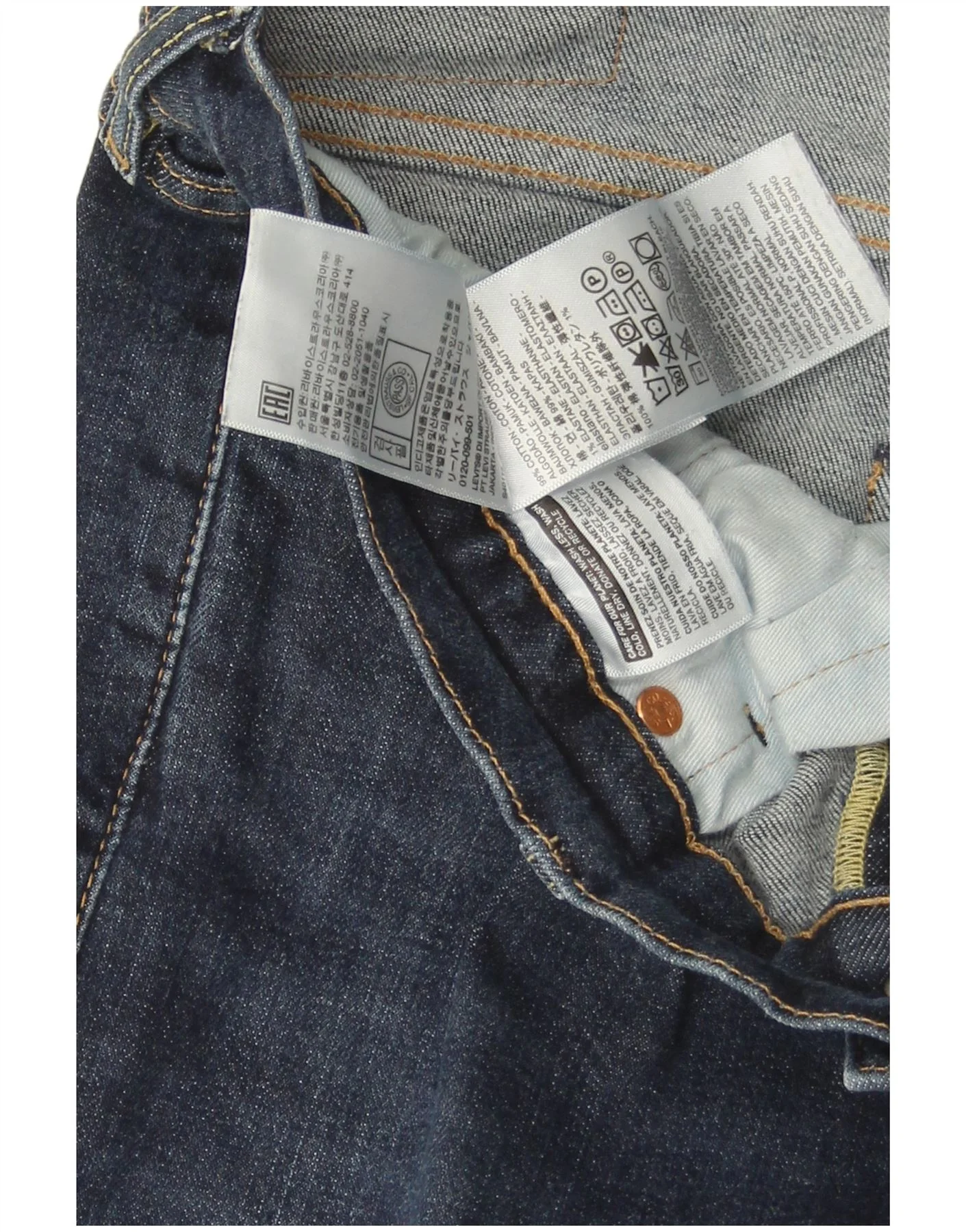 Levi's Mens 512 Slim Tapered Jeans W32 L30 Navy Blue Cotton - Image 3