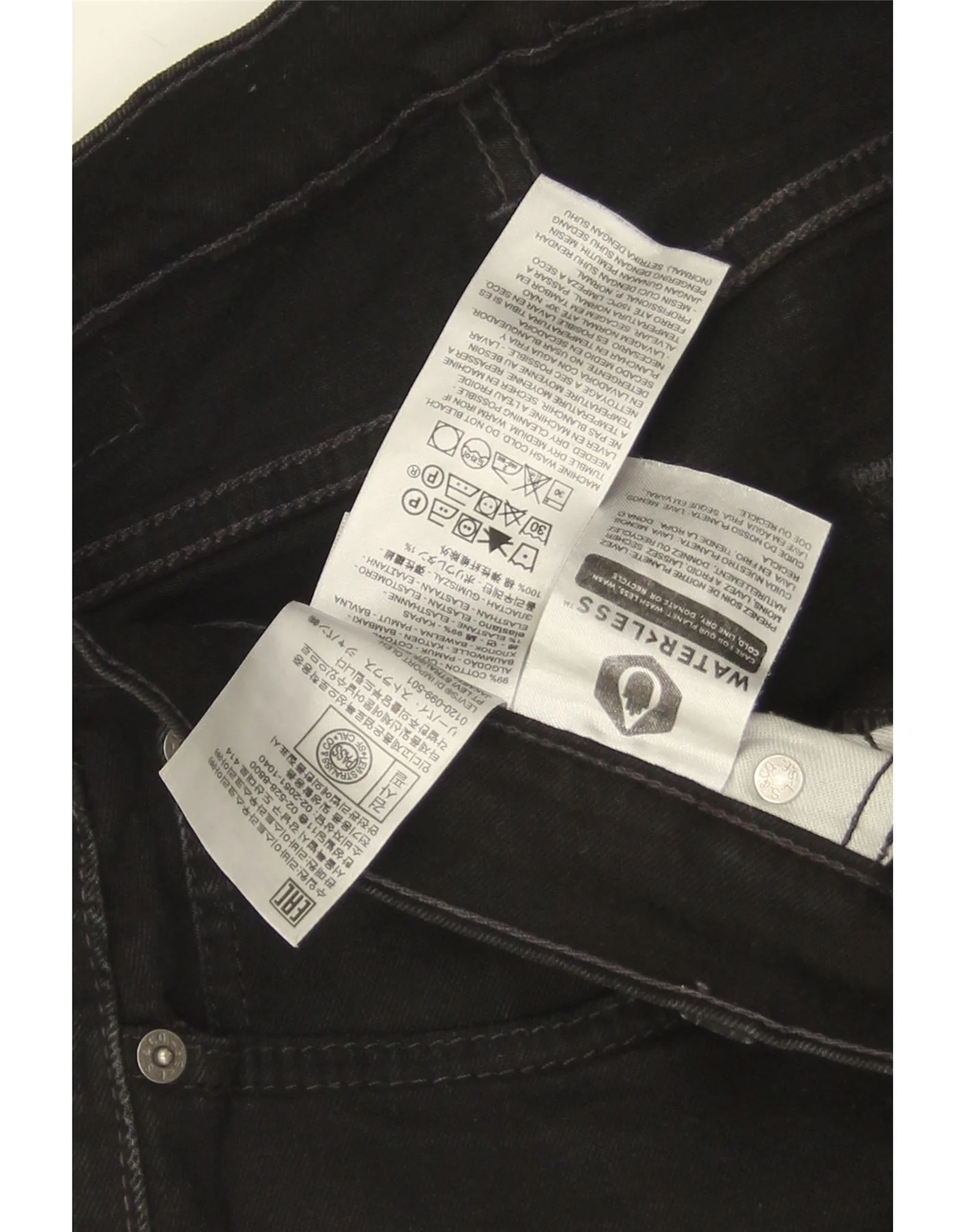 Levi's Mens 512 Slim Tapered Jeans W32 L32 Black Cotton - Image 3