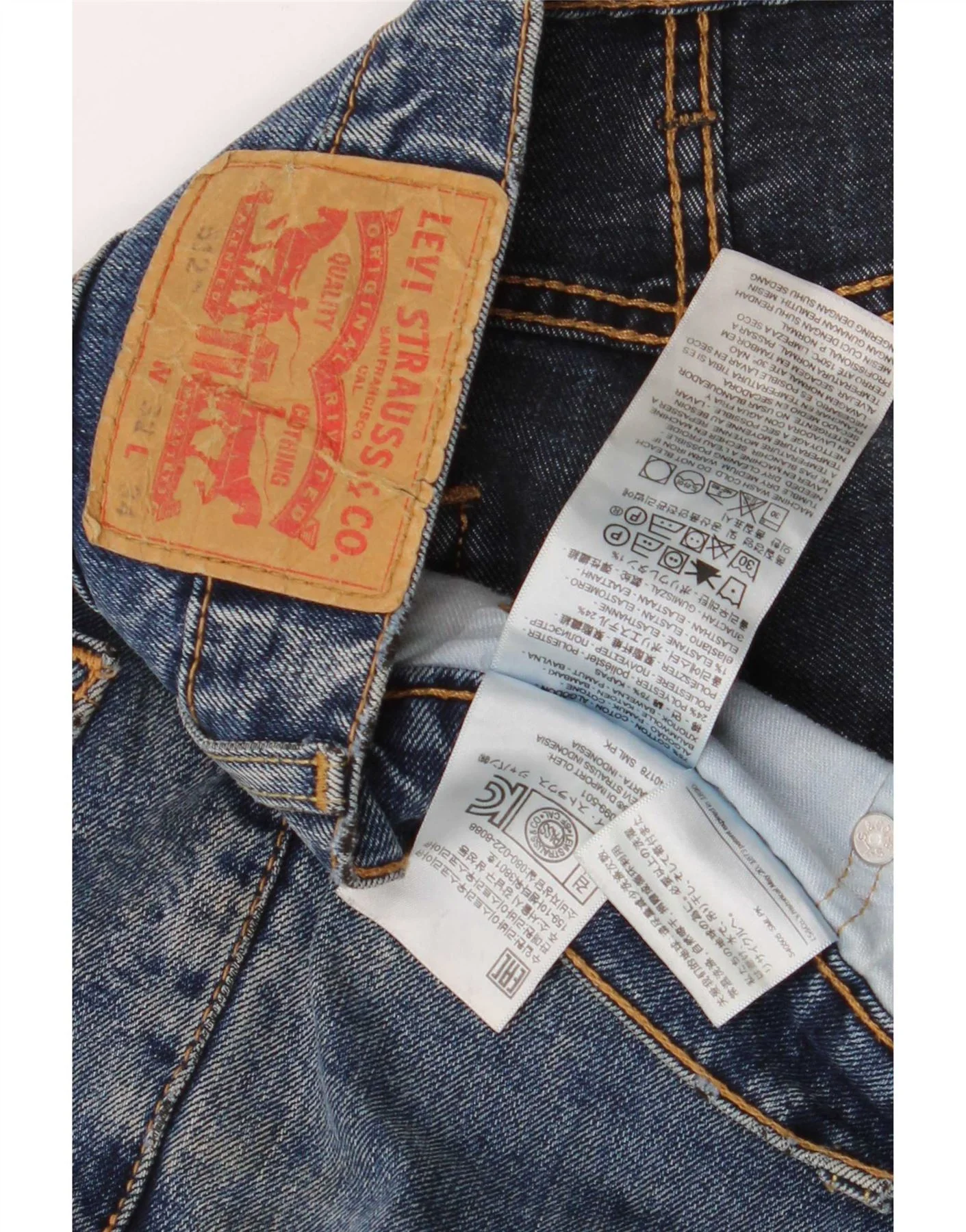 Levi's Mens 512 Slim Tapered Jeans W32 L34 Blue Cotton - Image 3