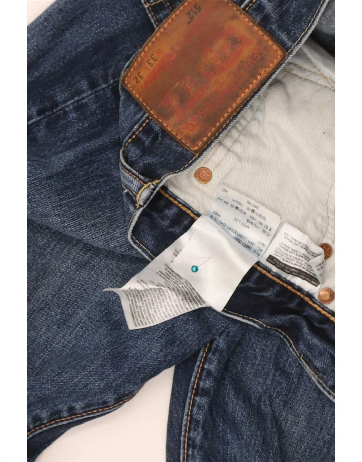 Levi's Mens 512 Slim Tapered Jeans W33 L32 Blue Cotton - Image 3