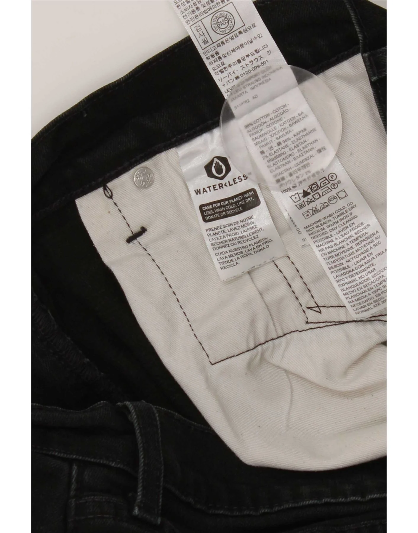 Levi's Mens 512 Slim Tapered Jeans W34 L34 Black Cotton - Image 6