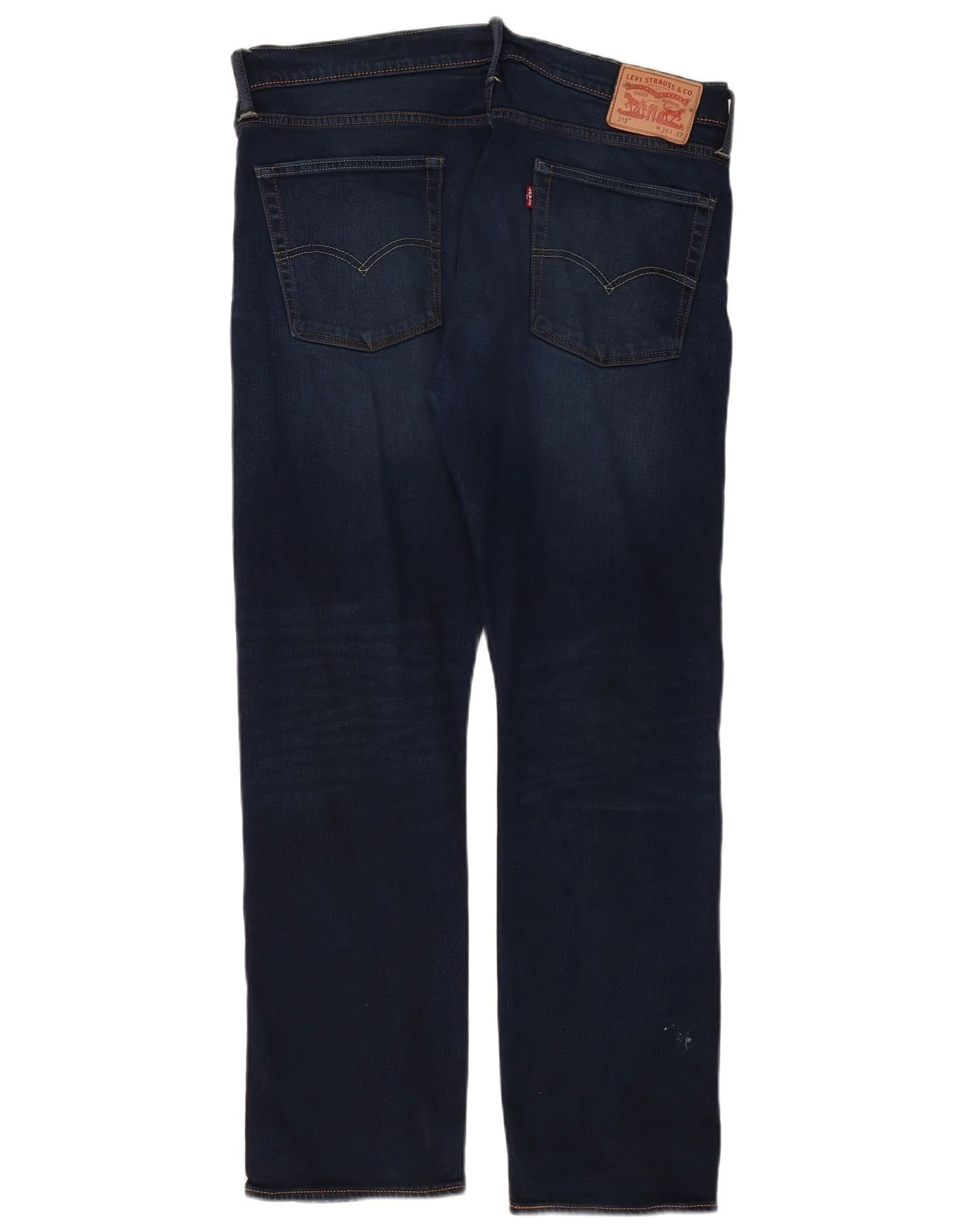 Levi's Mens 513 Slim Straight Jeans W36 L32 Navy Blue Cotton - Image 2