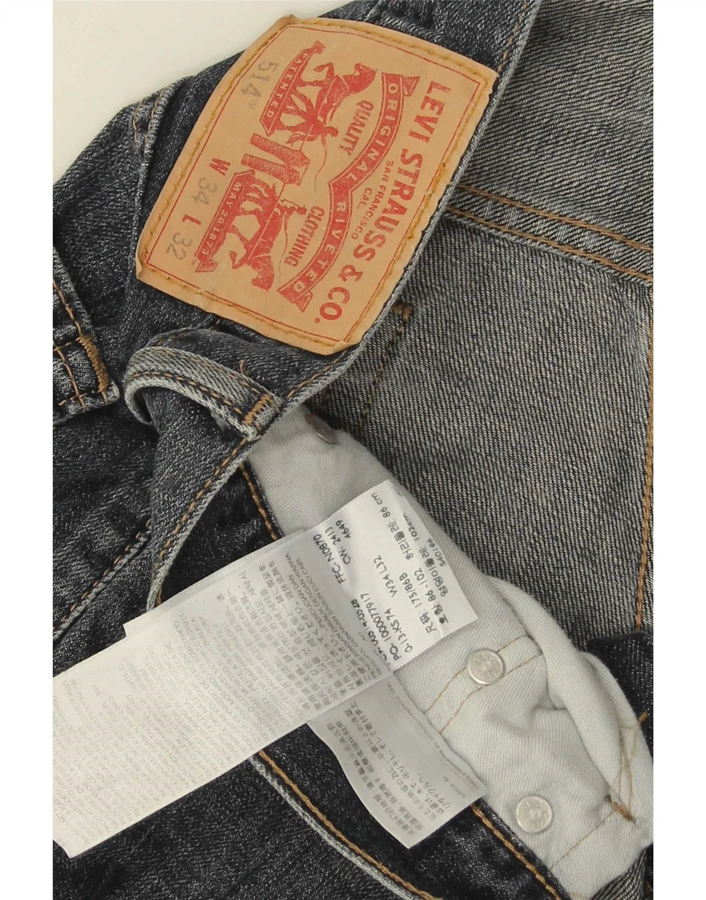 Levi's Mens 514 Capri Straight Jeans W34 L21 Blue Cotton - Image 4