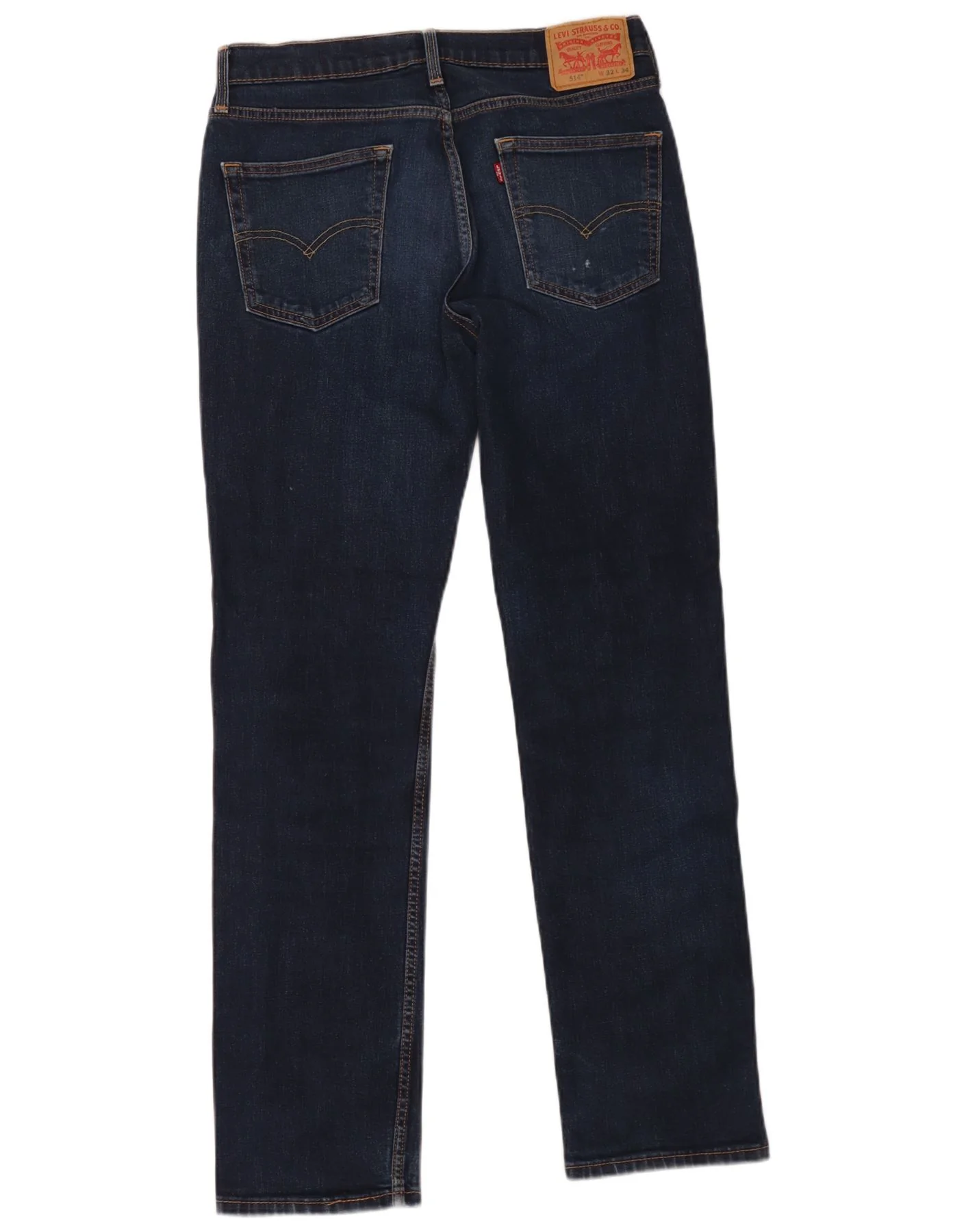 Levi's Mens 514 Straight Jeans W32 L34 Navy Blue Cotton - Image 2