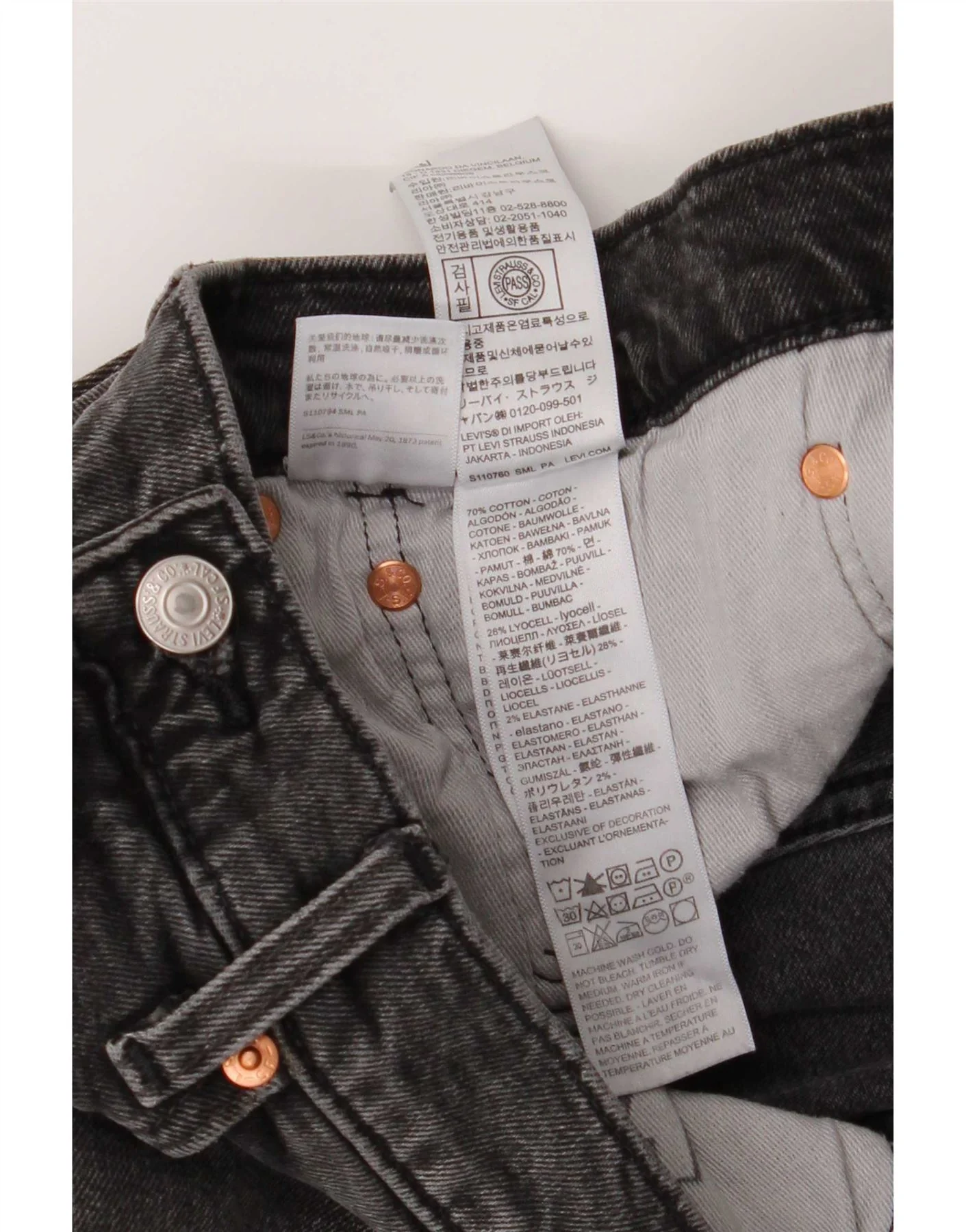 Levi's Mens 514 Straight Jeans W34 L30 Grey Cotton - Image 4