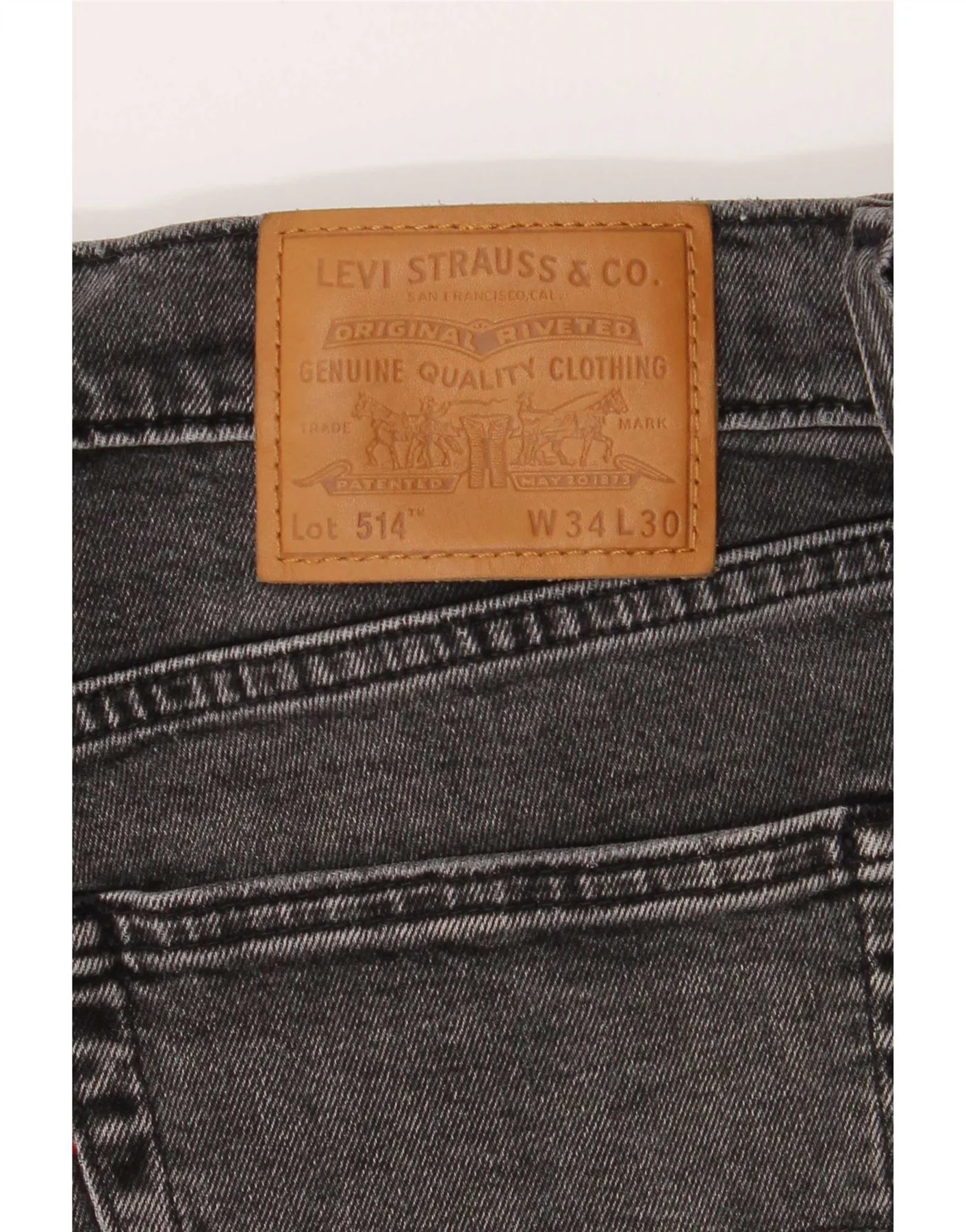 Levi's Mens 514 Straight Jeans W34 L30 Grey Cotton - Image 5