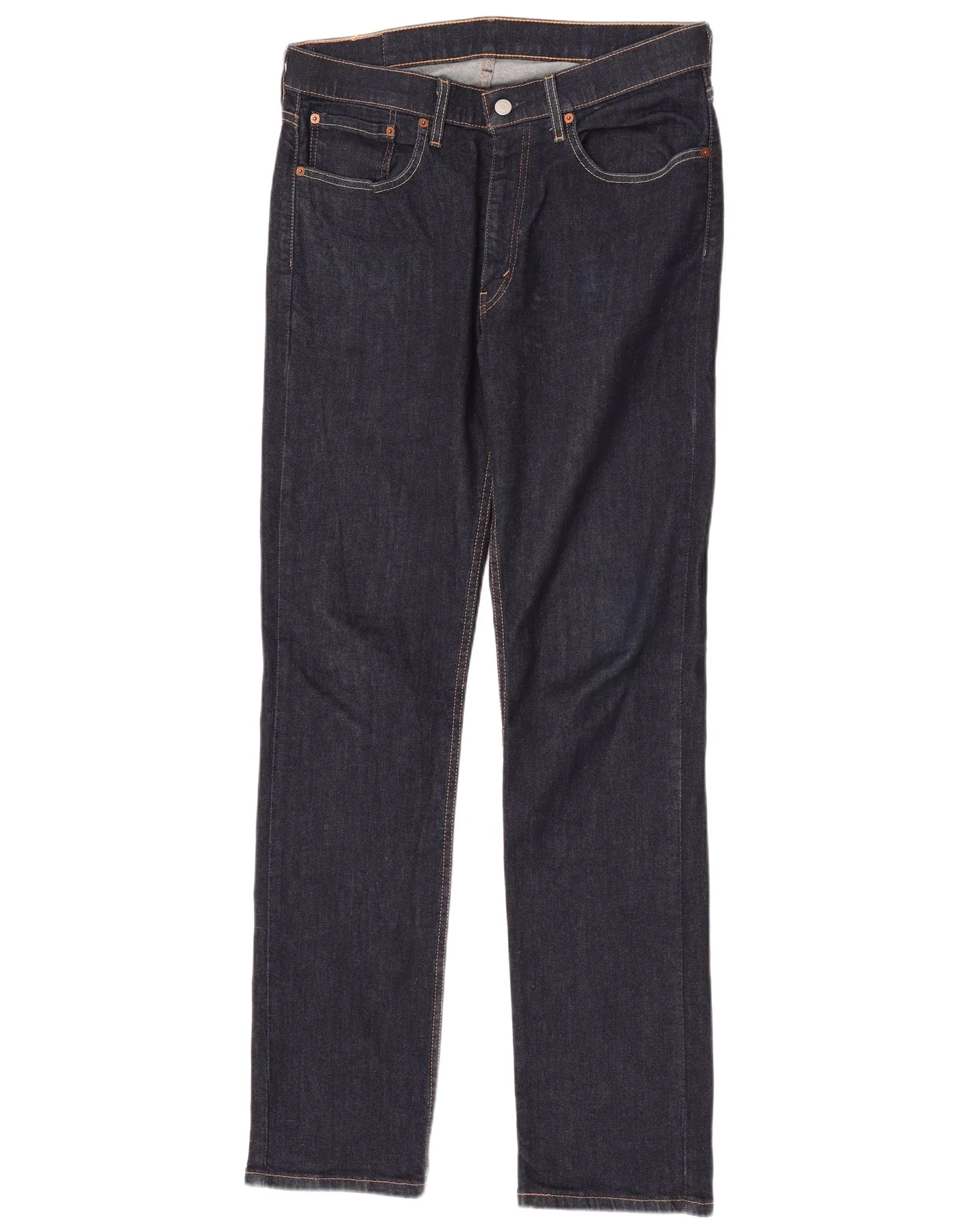 Levi's Mens 514 Straight Jeans W34 L34 Navy Blue Cotton