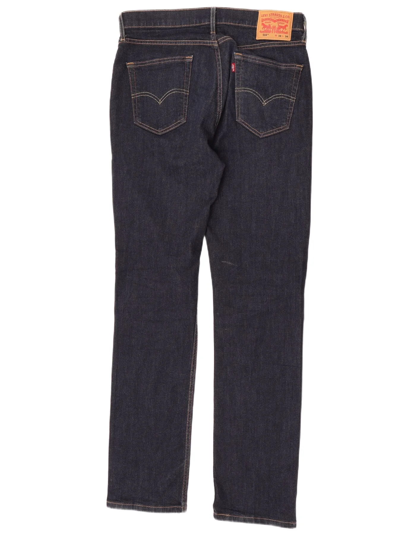 Levi's Mens 514 Straight Jeans W34 L34 Navy Blue Cotton - Image 2