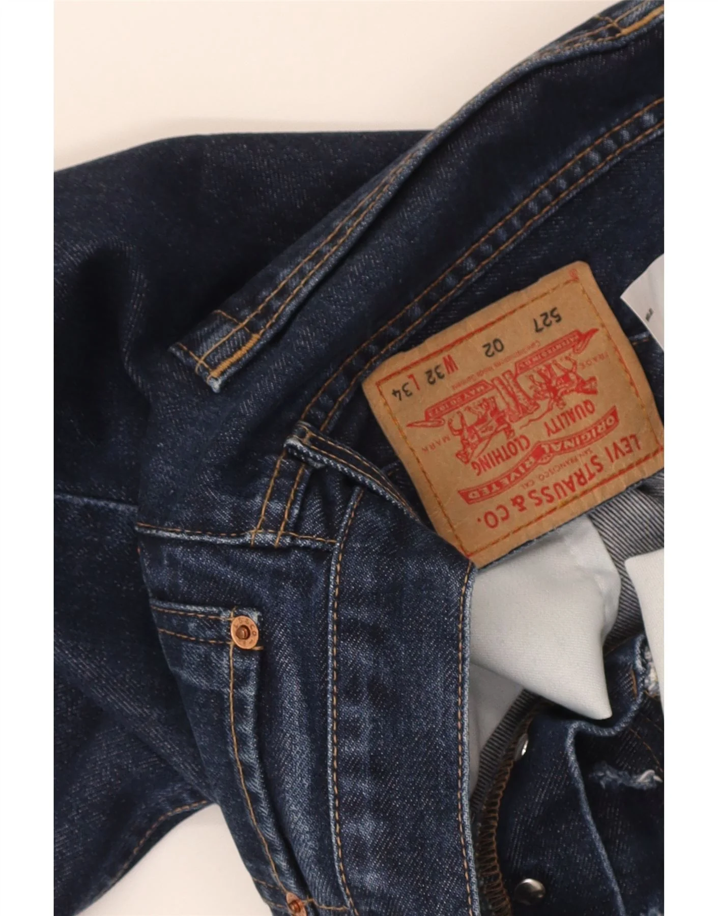 Levi's Mens 527 Bootcut Jeans W32 L27 Navy Blue Cotton - Image 3