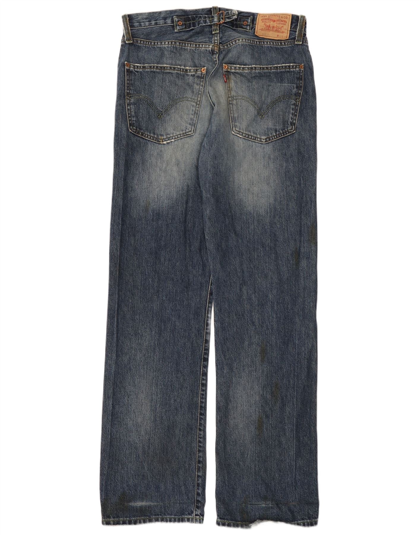 Levi's Mens 542 Distressed Bootcut Jeans W32 L34 Blue Cotton - Image 2