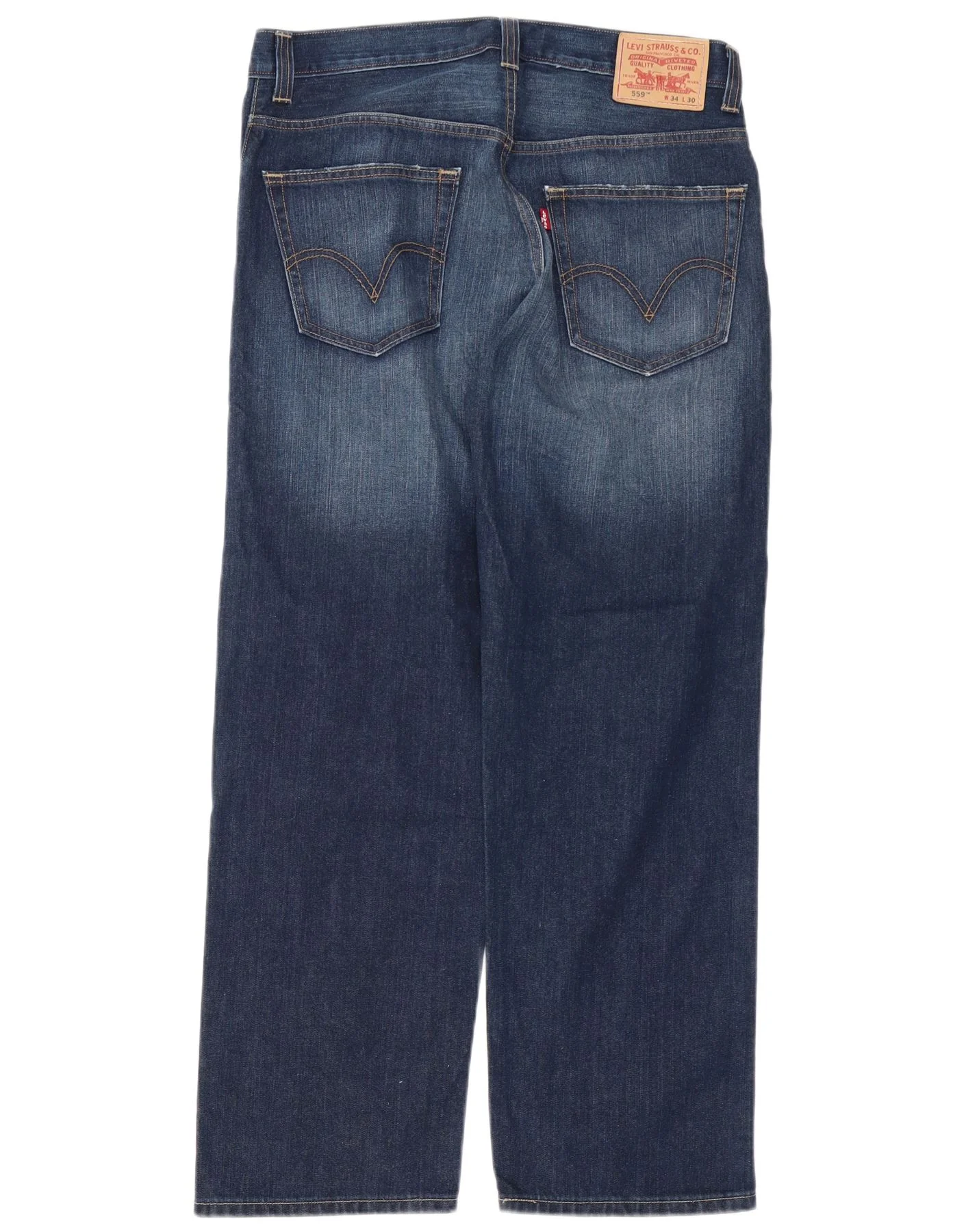 Levi's Mens 559 Relaxed Fit Straight Jeans W34 L30 Navy Blue Cotton - Image 2