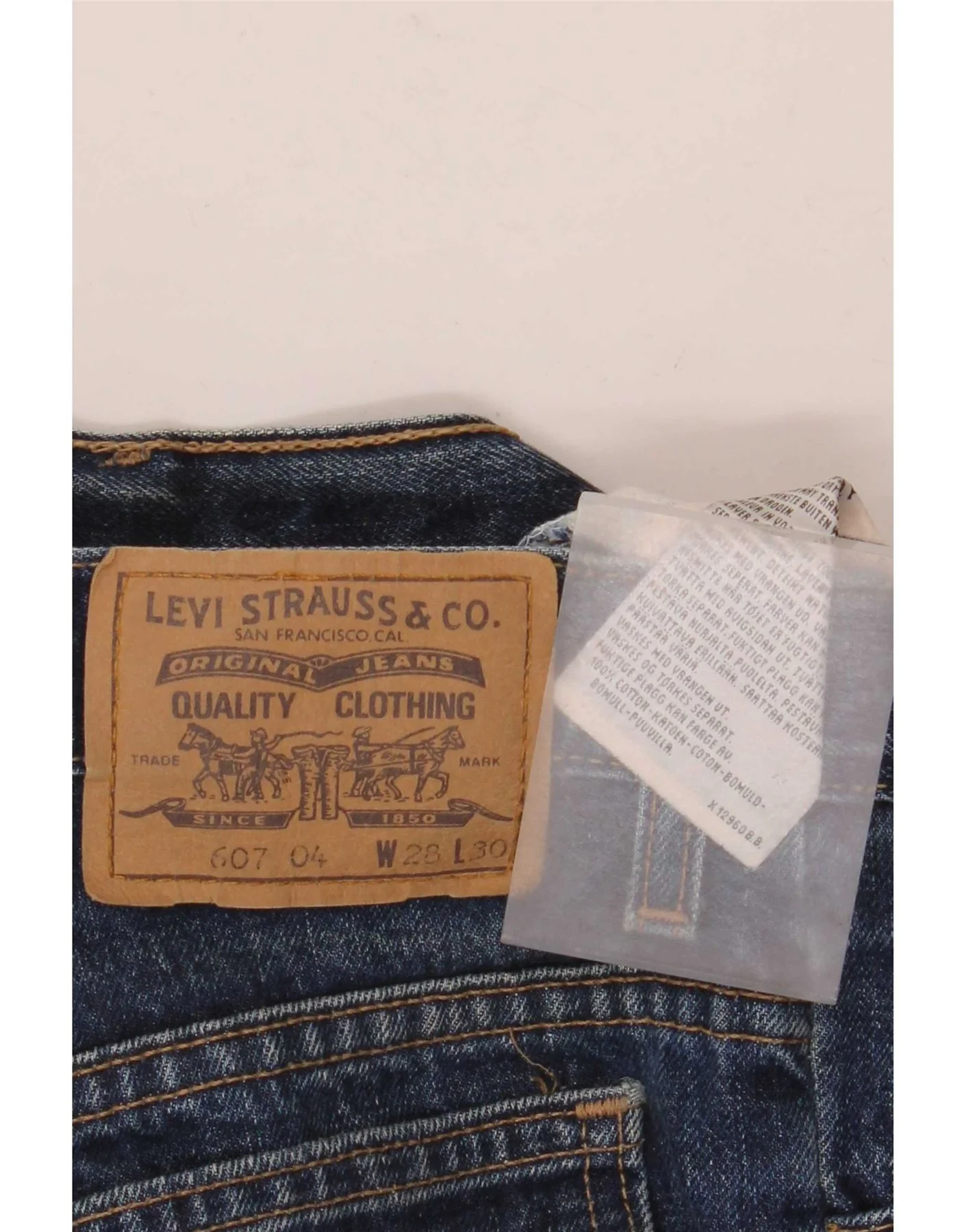 Levi's Mens 607 Straight Jeans W28 L30 Blue Cotton - Image 4