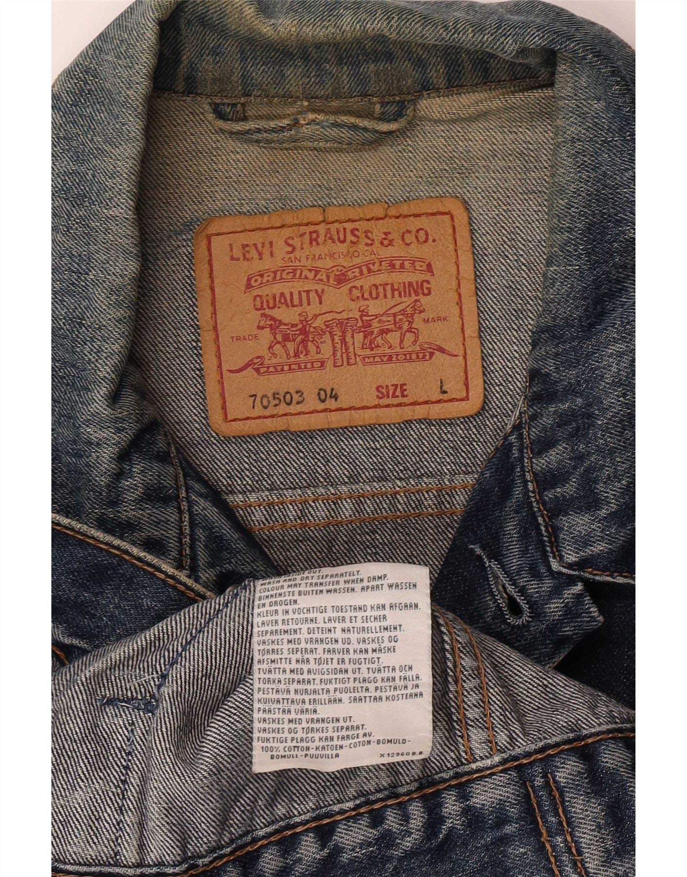 Levi's Mens 70503 Denim Jacket UK 40 Large Blue Cotton - Image 5