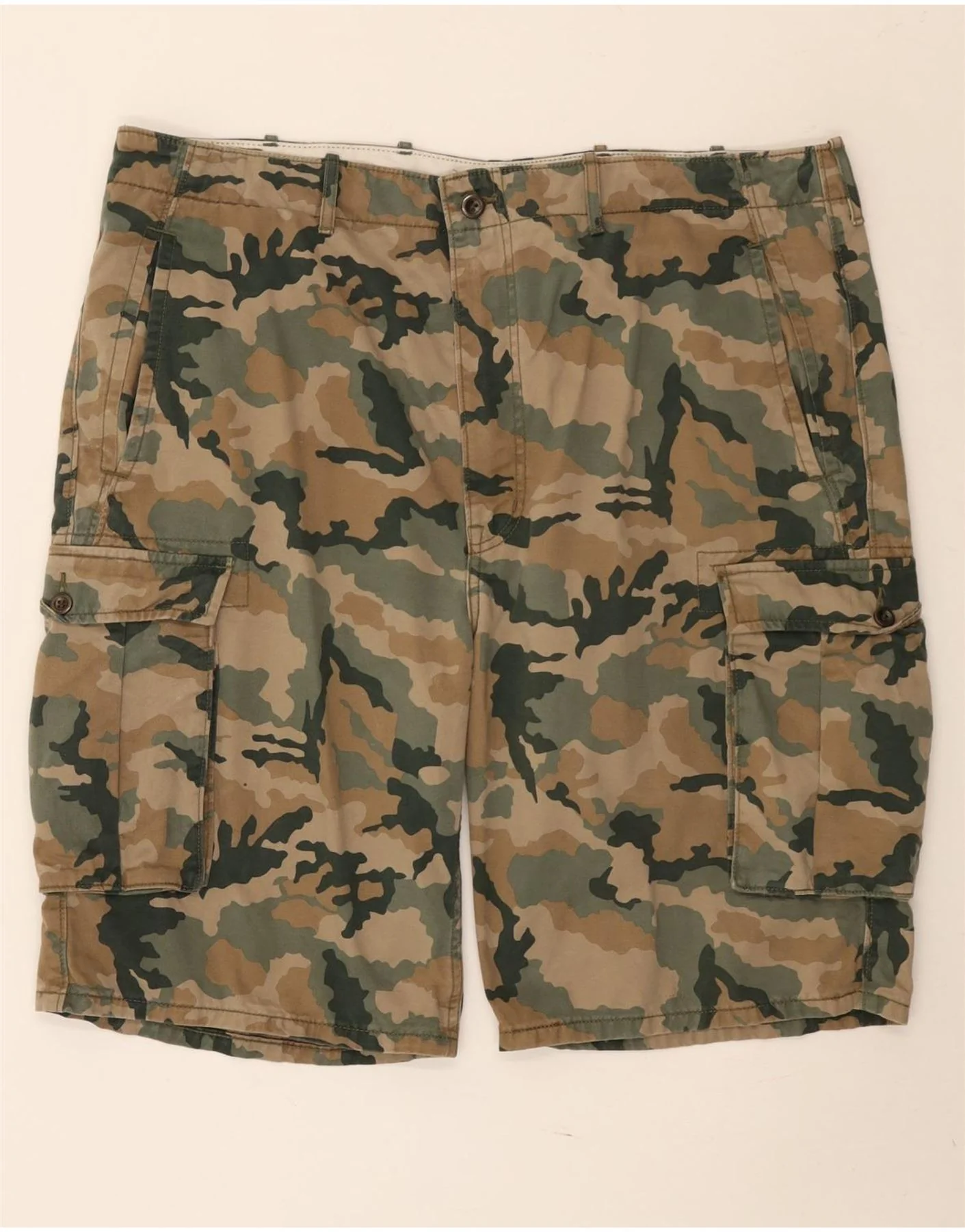 Levi's Mens Cargo Shorts W40 XL Khaki Camouflage Cotton