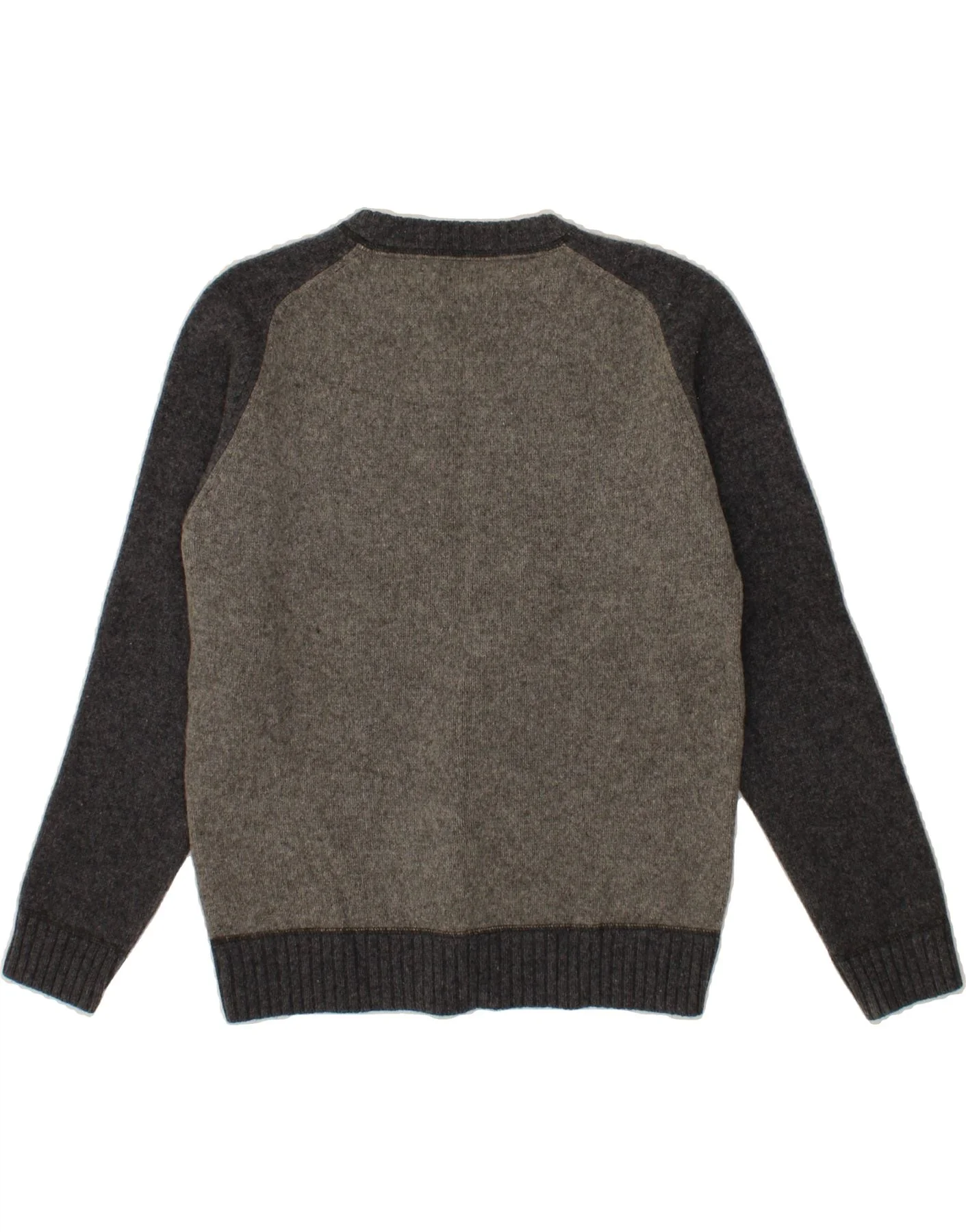 LEVI'S Mens Crew Neck Jumper Sweater Large Grey Colourblock Lambswool - Image 2